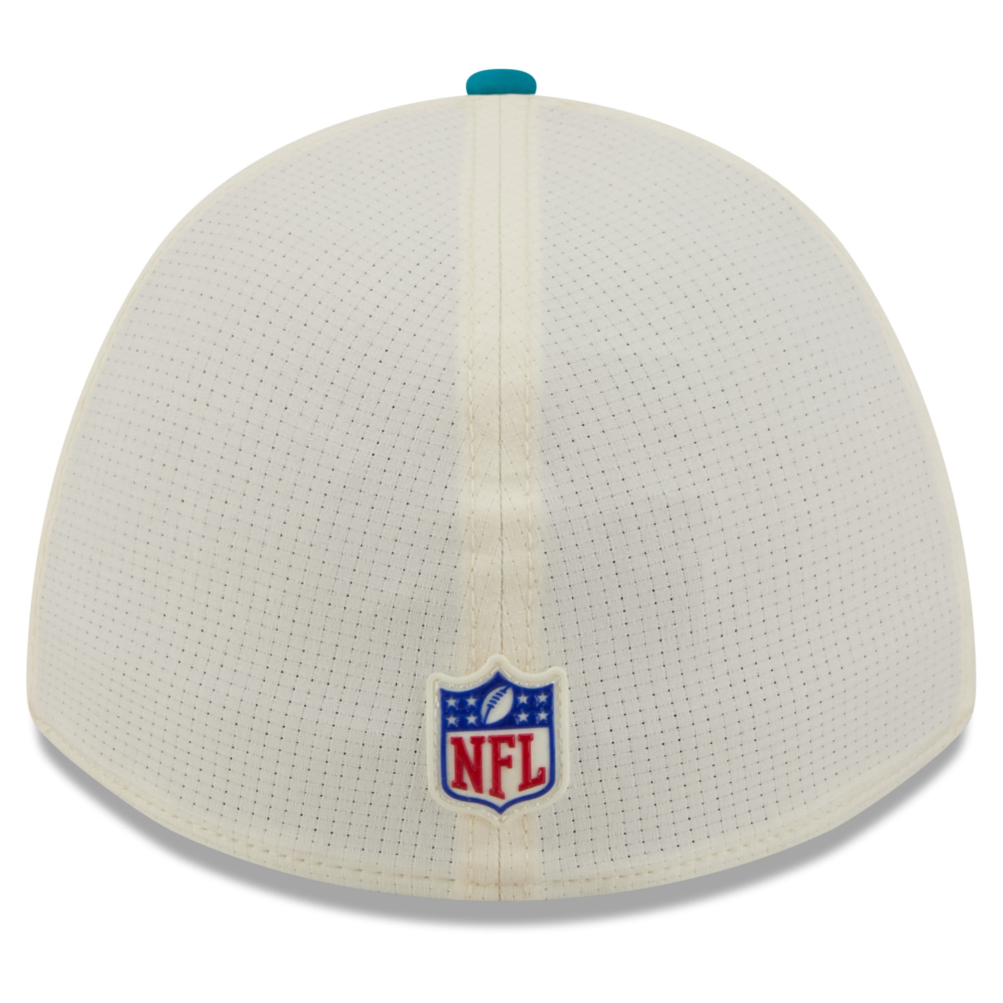 Casquette New Era Flex crème/turquoise Jacksonville Jaguars, camp d'entraînement NFL 2026, modèle 39THIRTY.