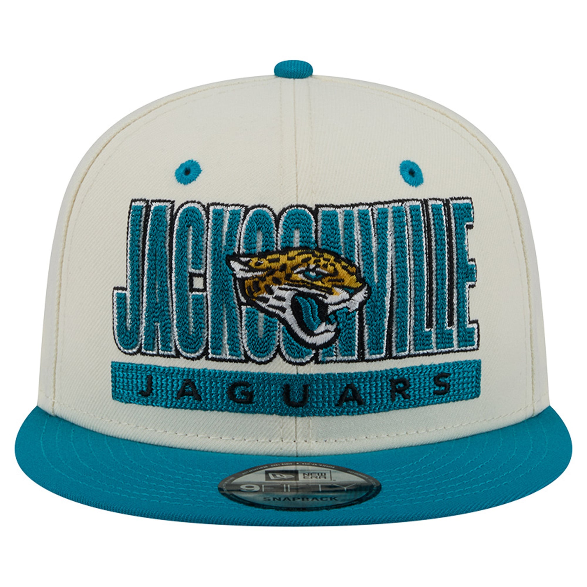 Casquette snapback New Era Classic 9FIFTY pour homme, crème/turquoise, Jacksonville Jaguars