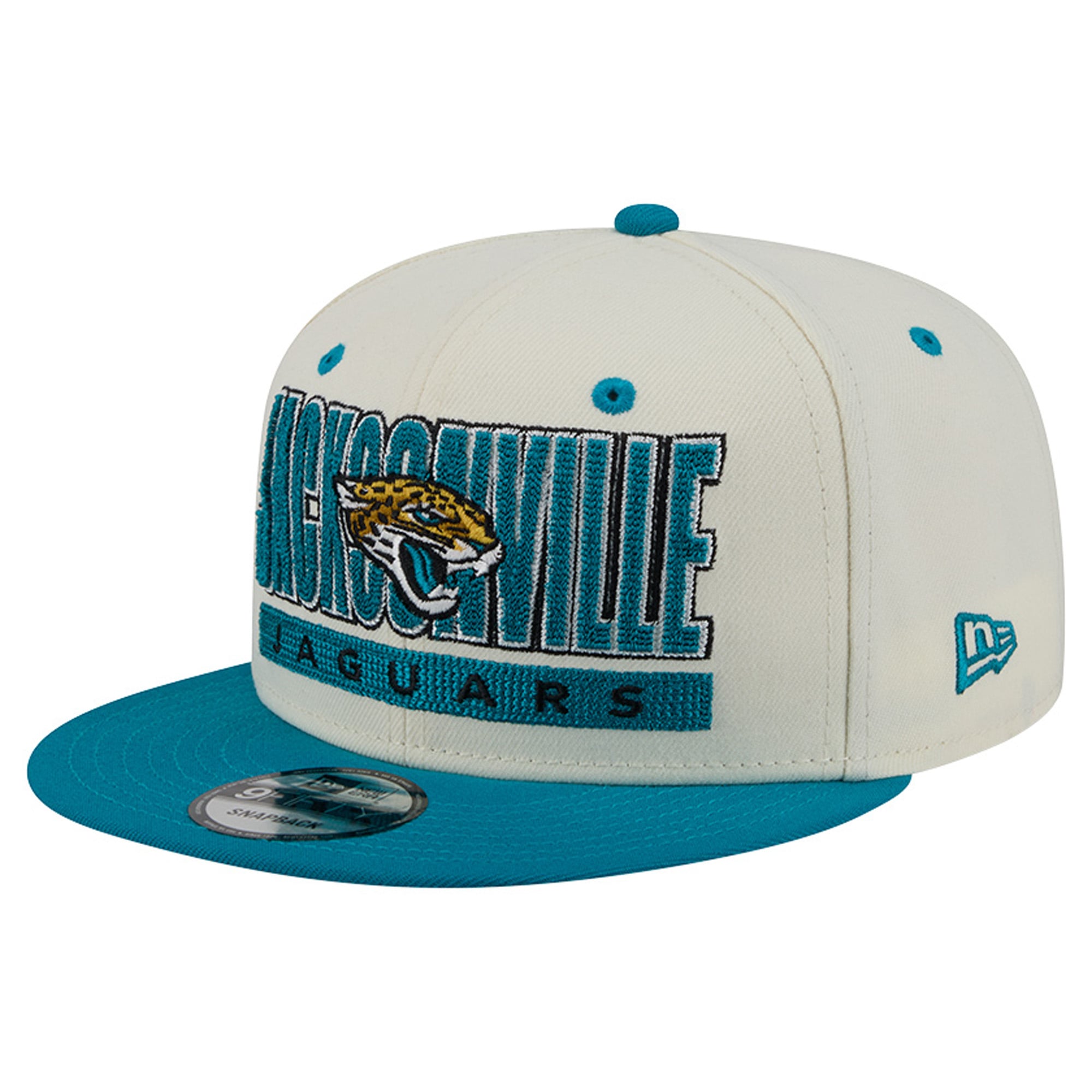 Casquette snapback New Era Classic 9FIFTY pour homme, crème/turquoise, Jacksonville Jaguars