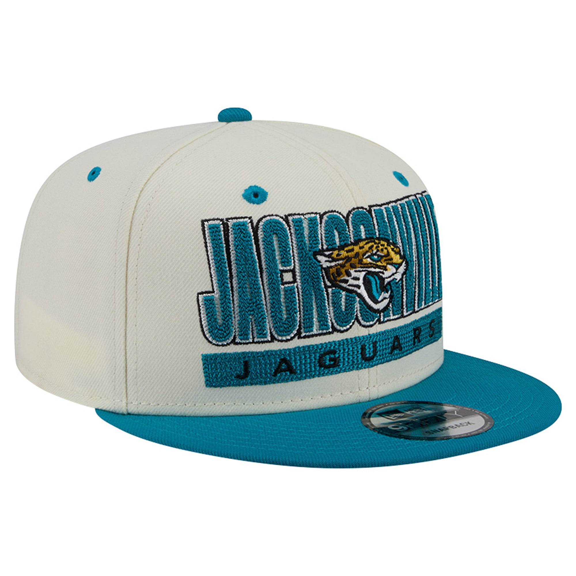Casquette snapback New Era Classic 9FIFTY pour homme, crème/turquoise, Jacksonville Jaguars