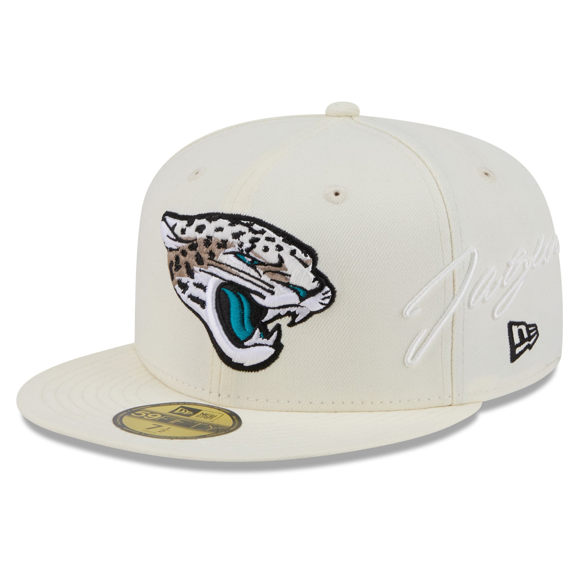 Men's New Era Natural Jacksonville Jaguars 2026 Rivalries Collection Fan Pack Side Script 59FIFTY Fitted Hat