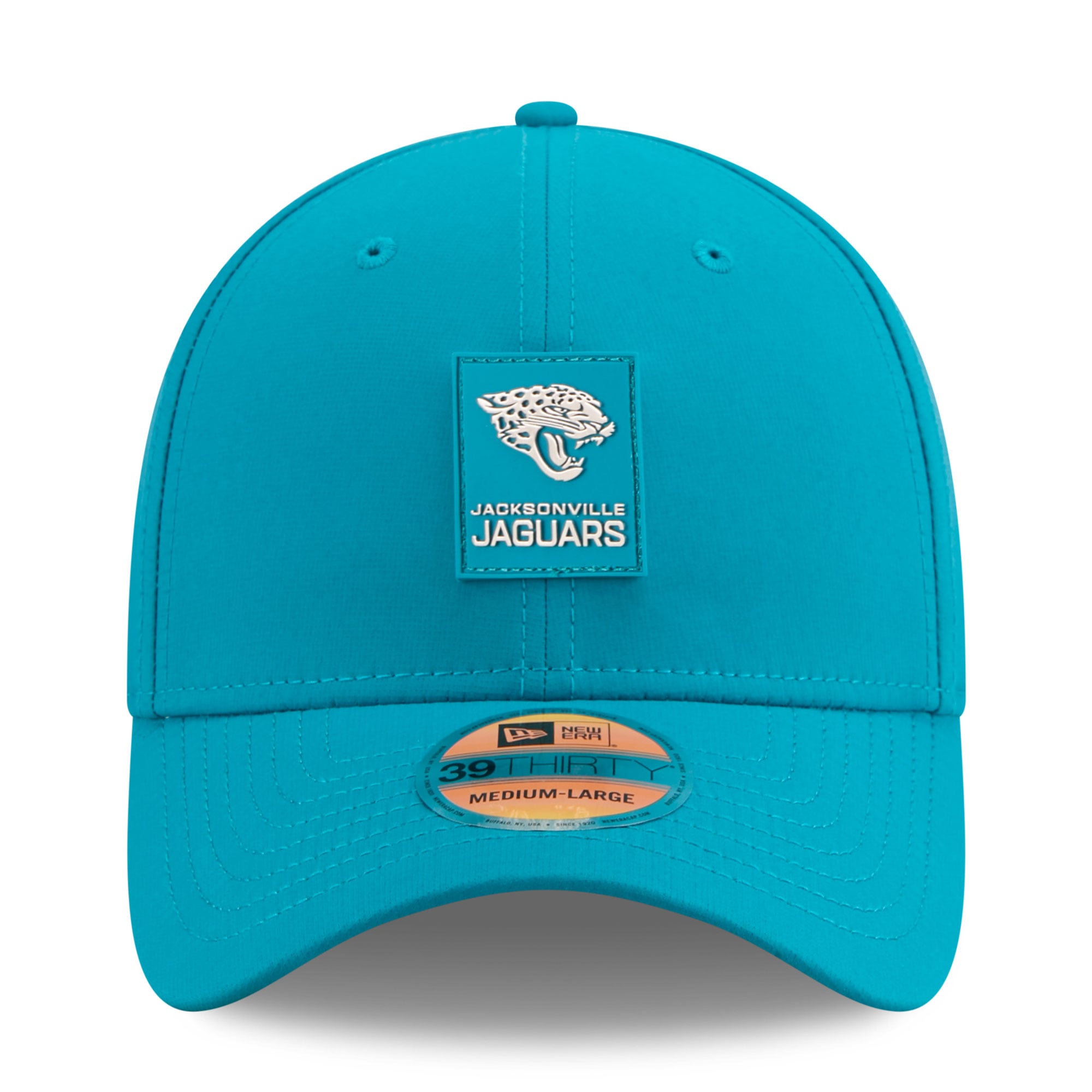 Casquette 39THIRTY Flex Sideline 2025 des Jaguars de Jacksonville New Era pour homme, bleu sarcelle