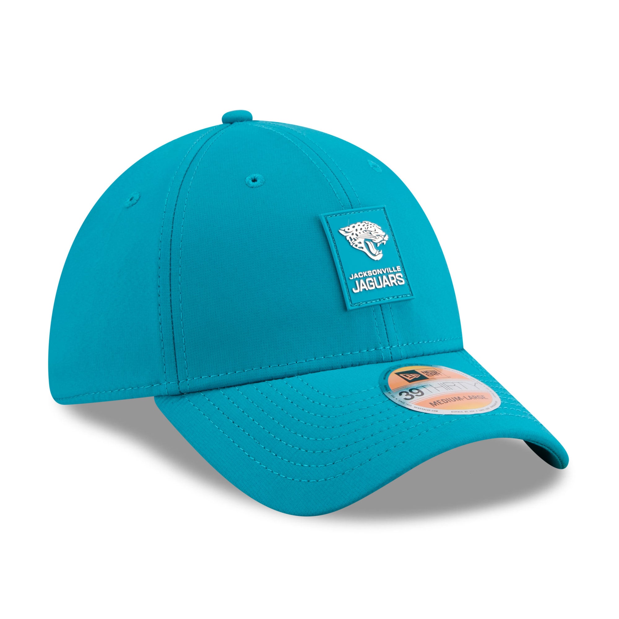 Casquette 39THIRTY Flex Sideline 2025 des Jaguars de Jacksonville New Era pour homme, bleu sarcelle