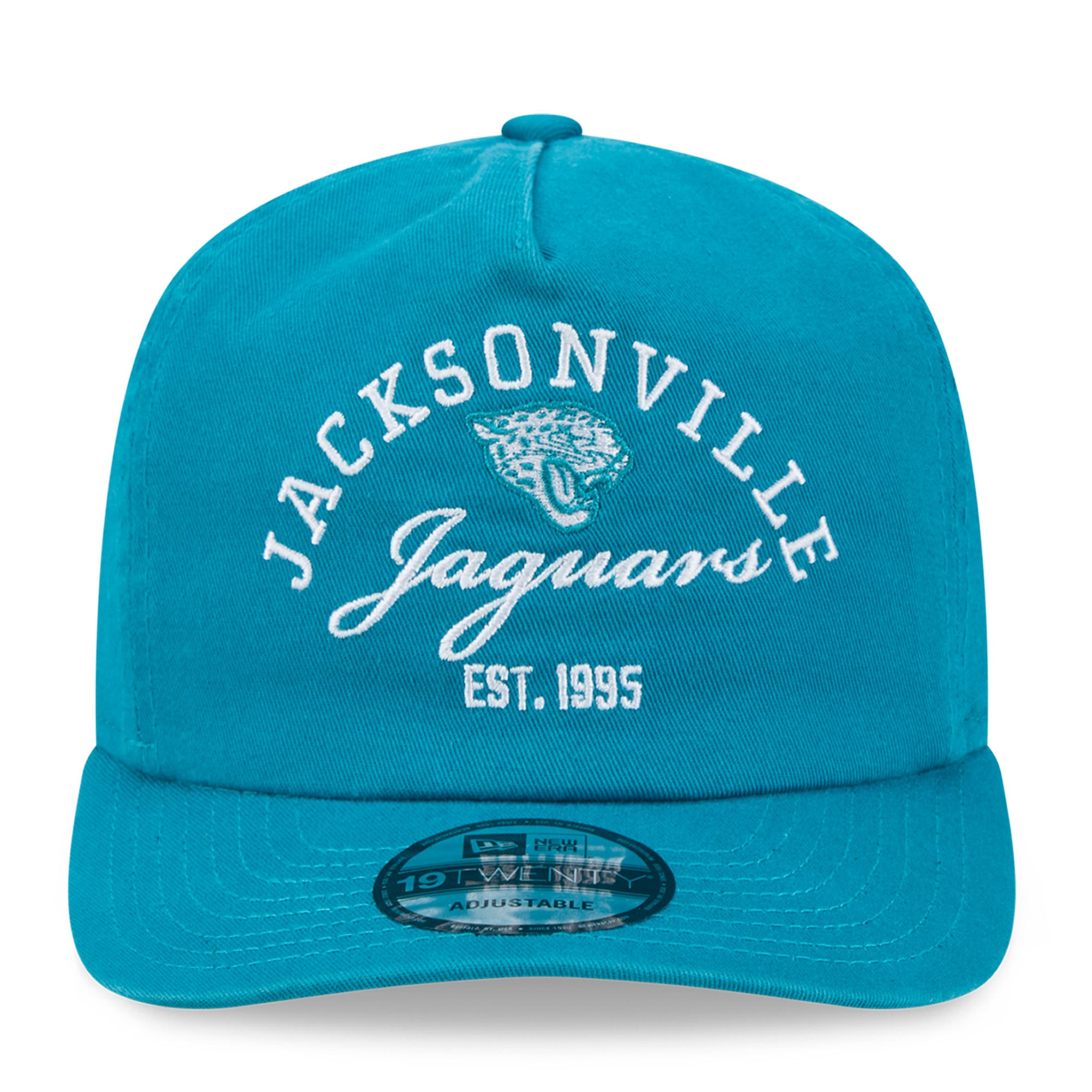 Casquette ajustable New Era Jacksonville Jaguars Stacked 19TWENTY bleu sarcelle pour homme