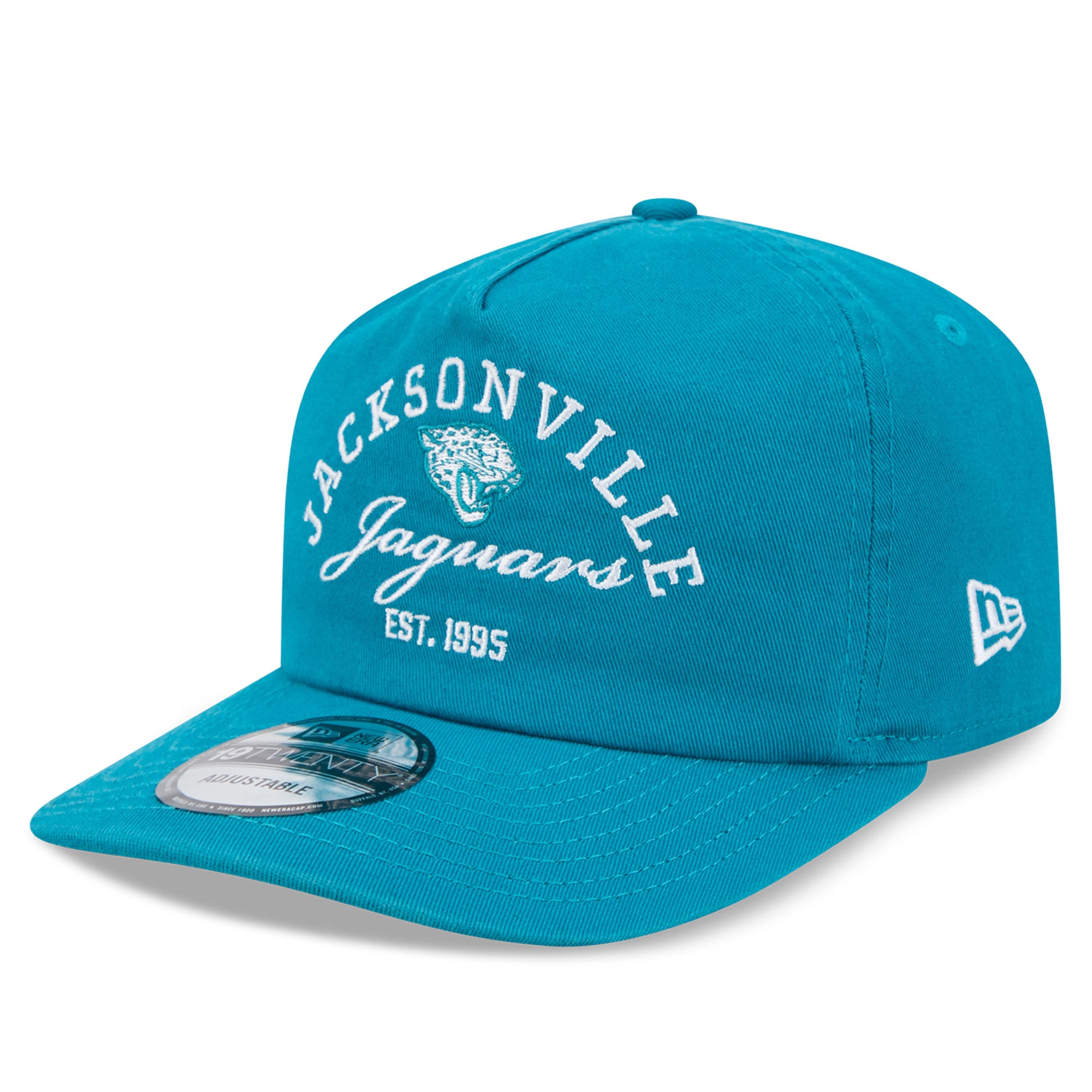 Casquette ajustable New Era Jacksonville Jaguars Stacked 19TWENTY bleu sarcelle pour homme
