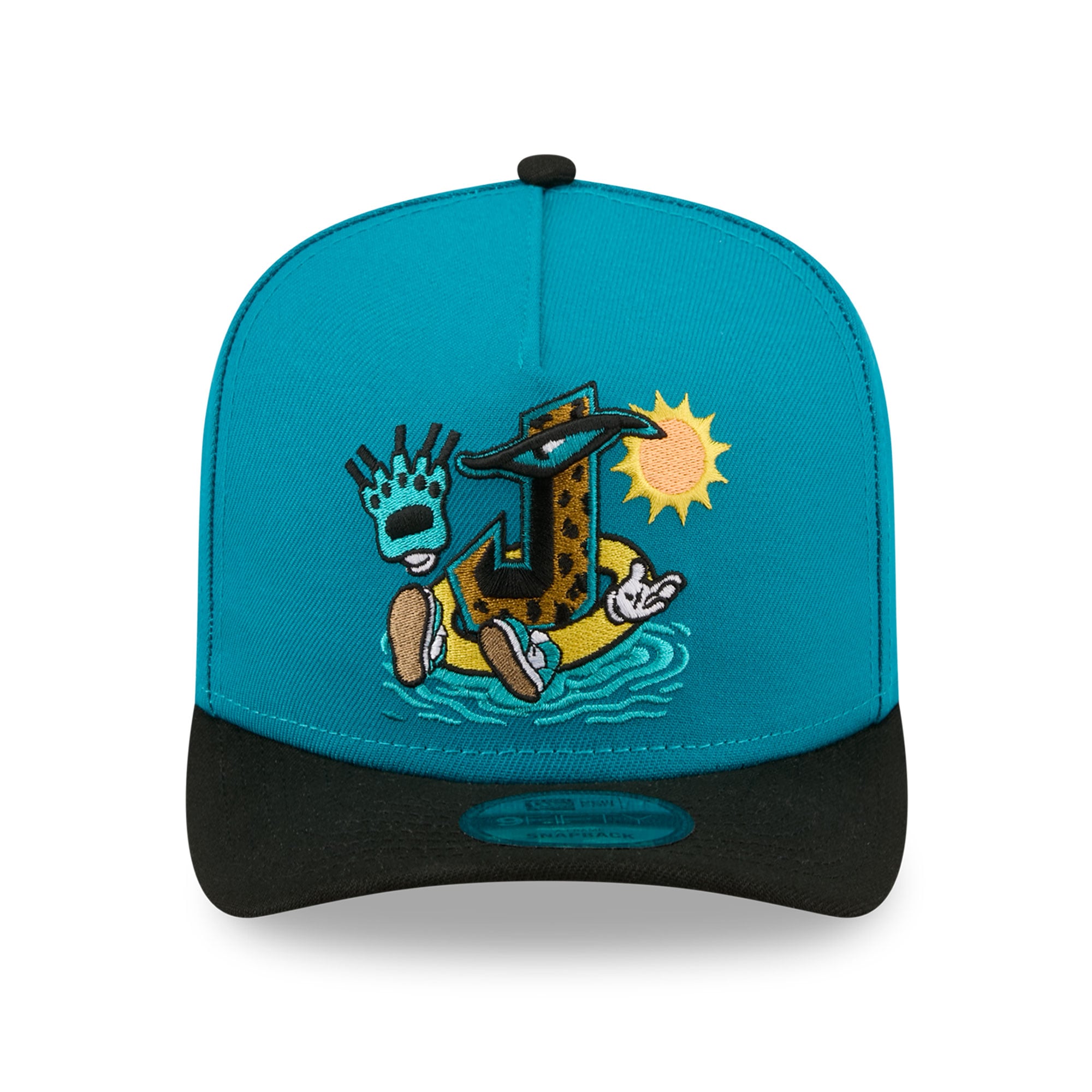 Casquette snapback New Era 9FIFTY pour homme, bleu sarcelle/noir, motif Jacksonville Jaguars.