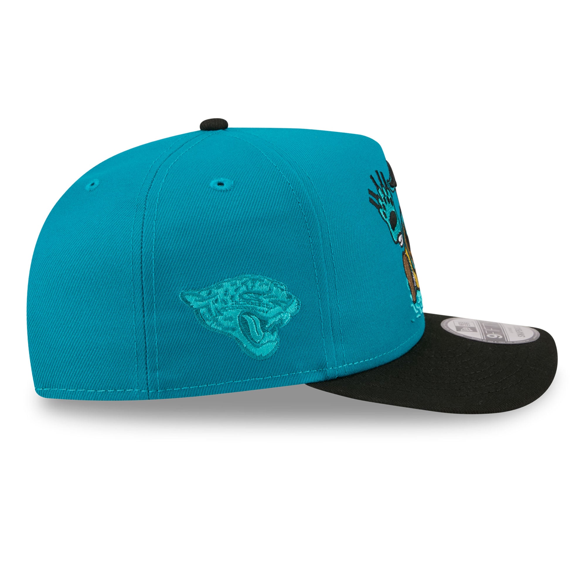 Casquette snapback New Era 9FIFTY pour homme, bleu sarcelle/noir, motif Jacksonville Jaguars.