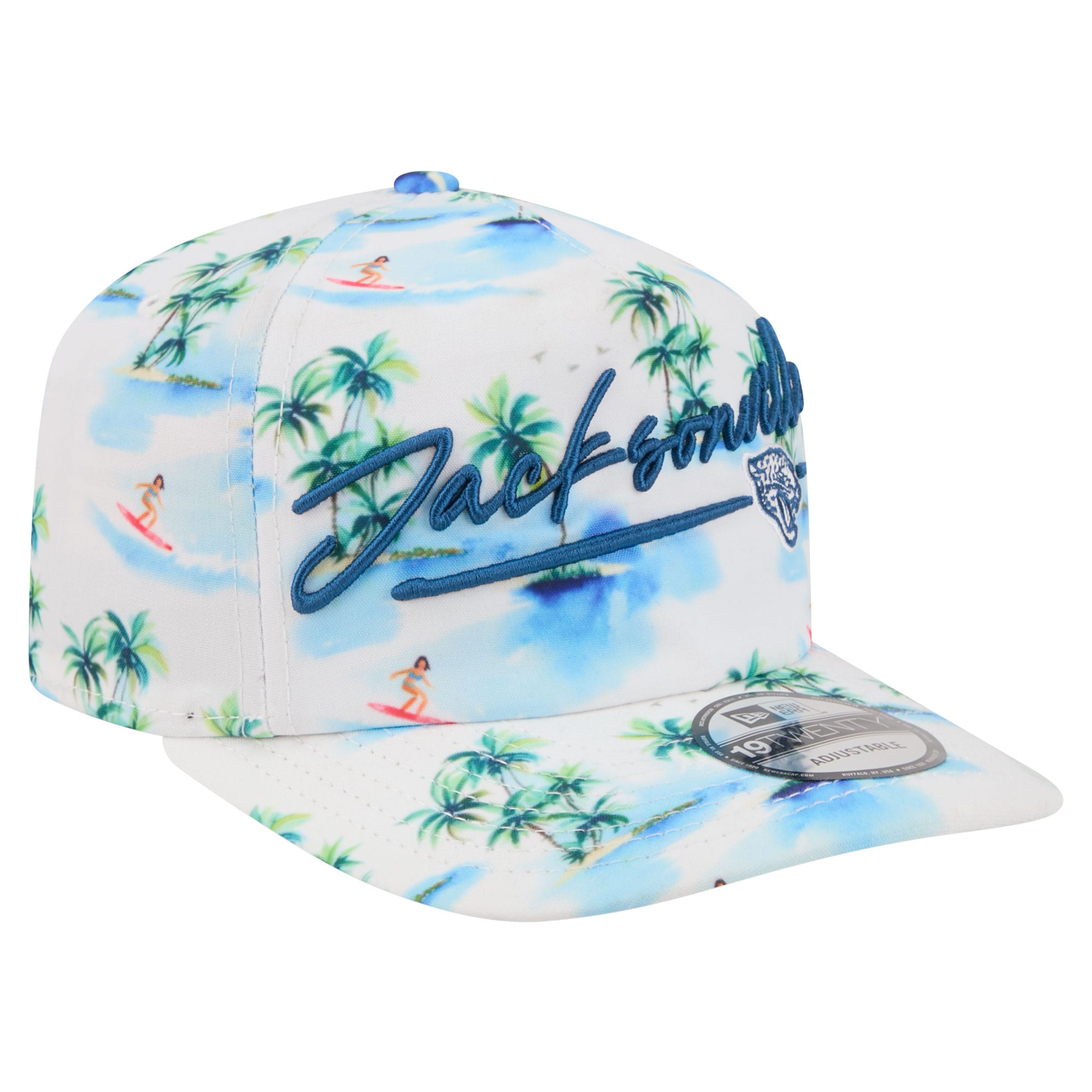 Casquette ajustable New Era blanche Jacksonville Jaguars Aloha 19TWENTY pour homme