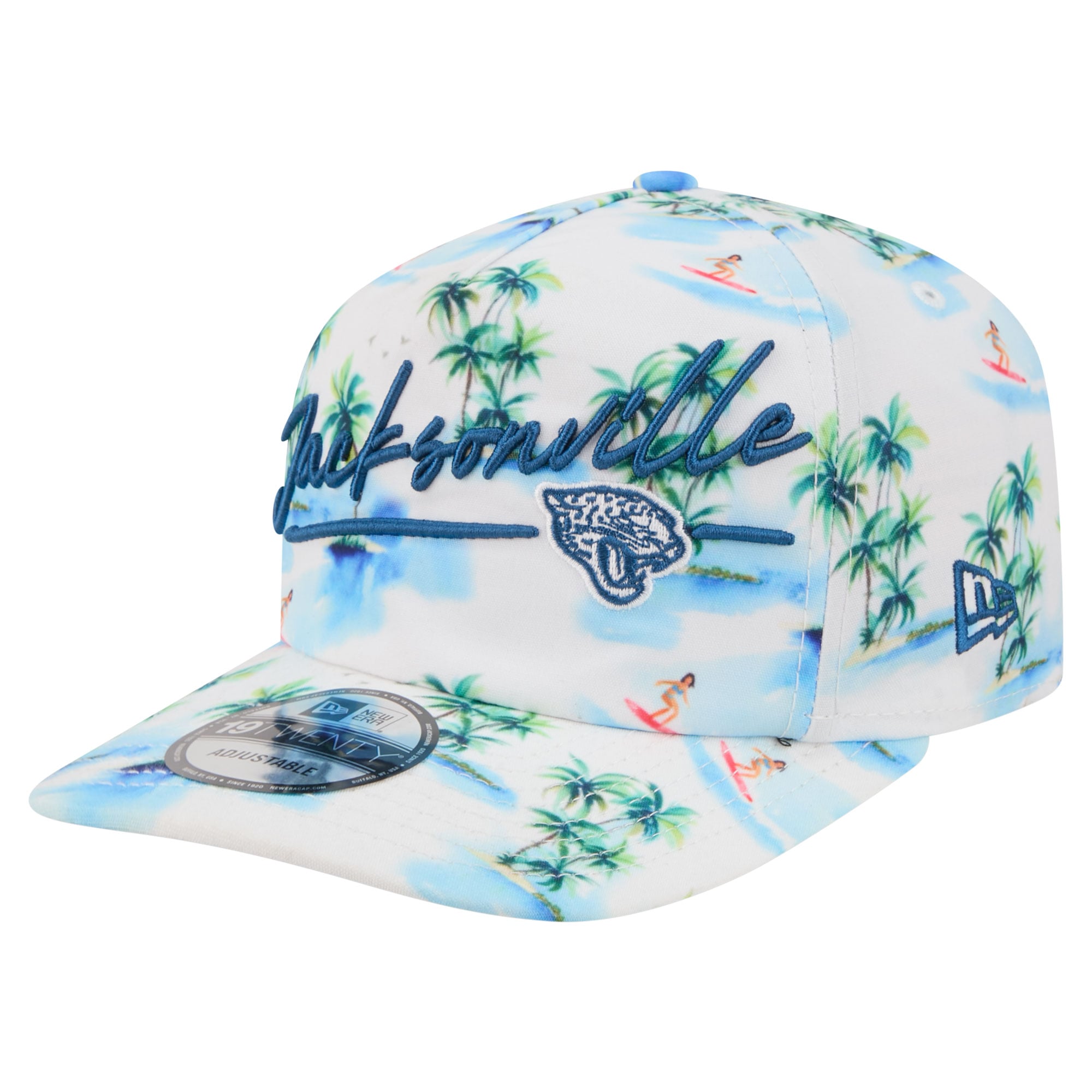 Casquette ajustable New Era blanche Jacksonville Jaguars Aloha 19TWENTY pour homme