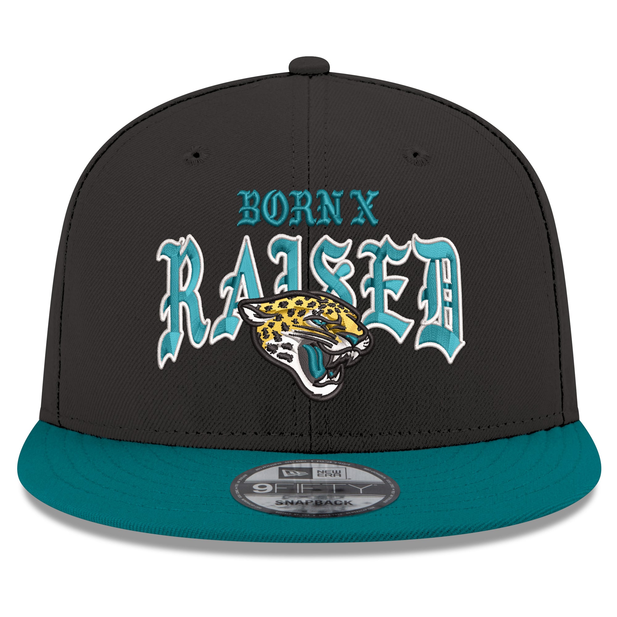Casquette snapback New Era x Born x Raised noire/turquoise Jacksonville Jaguars 9FIFTY pour homme
