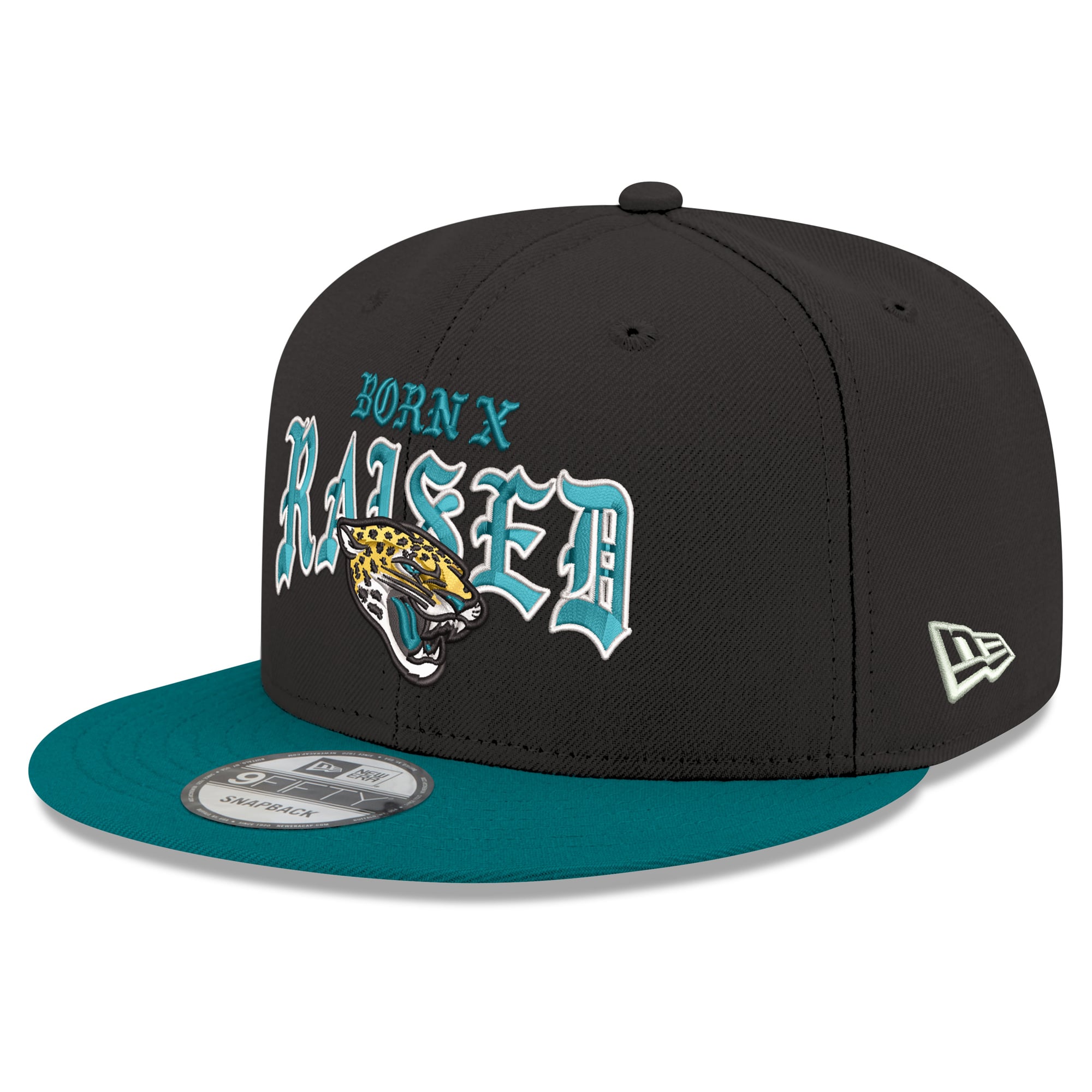 Casquette snapback New Era x Born x Raised noire/turquoise Jacksonville Jaguars 9FIFTY pour homme