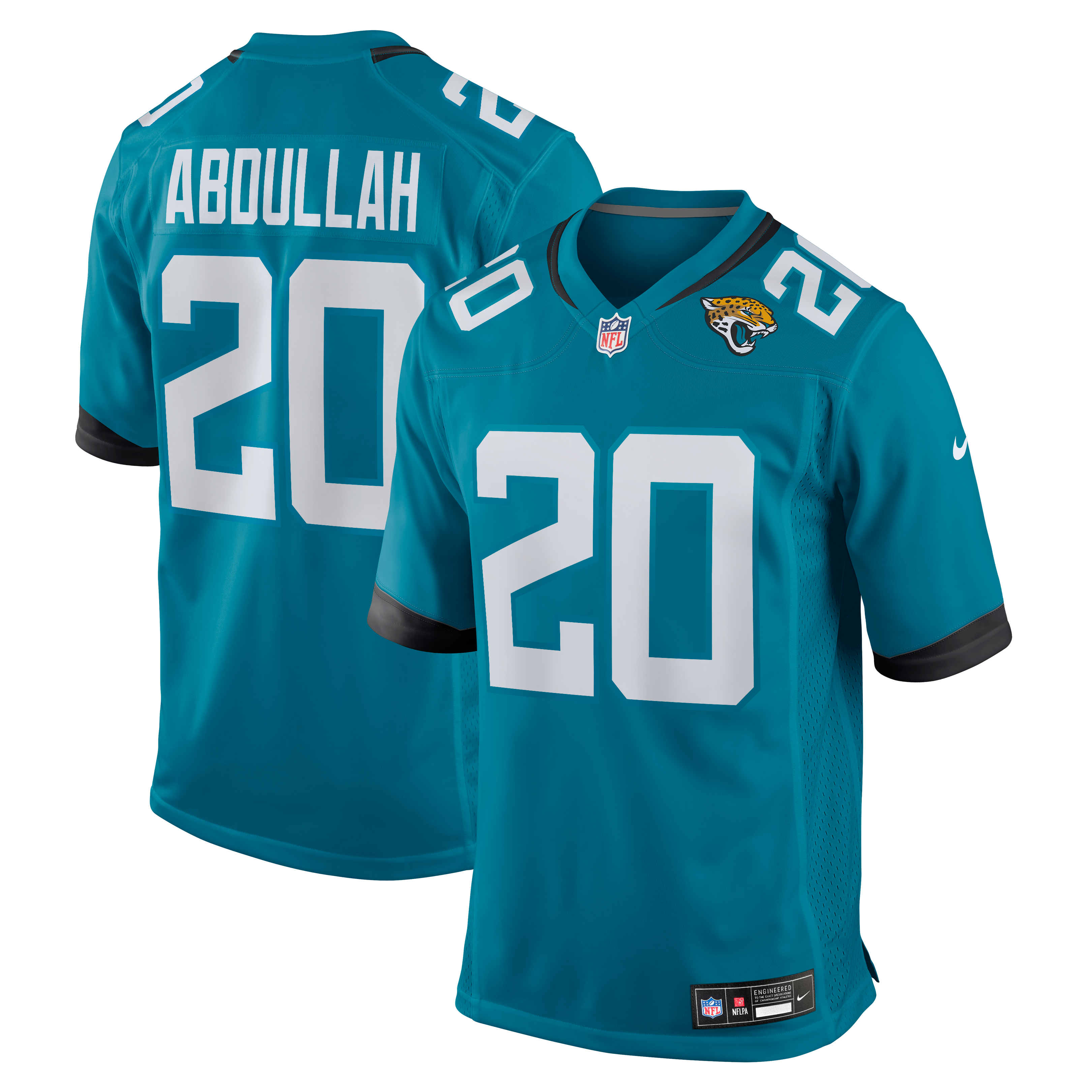 Maillot de match Nike Ameer Abdullah bleu sarcelle des Jaguars Jacksonville pour homme