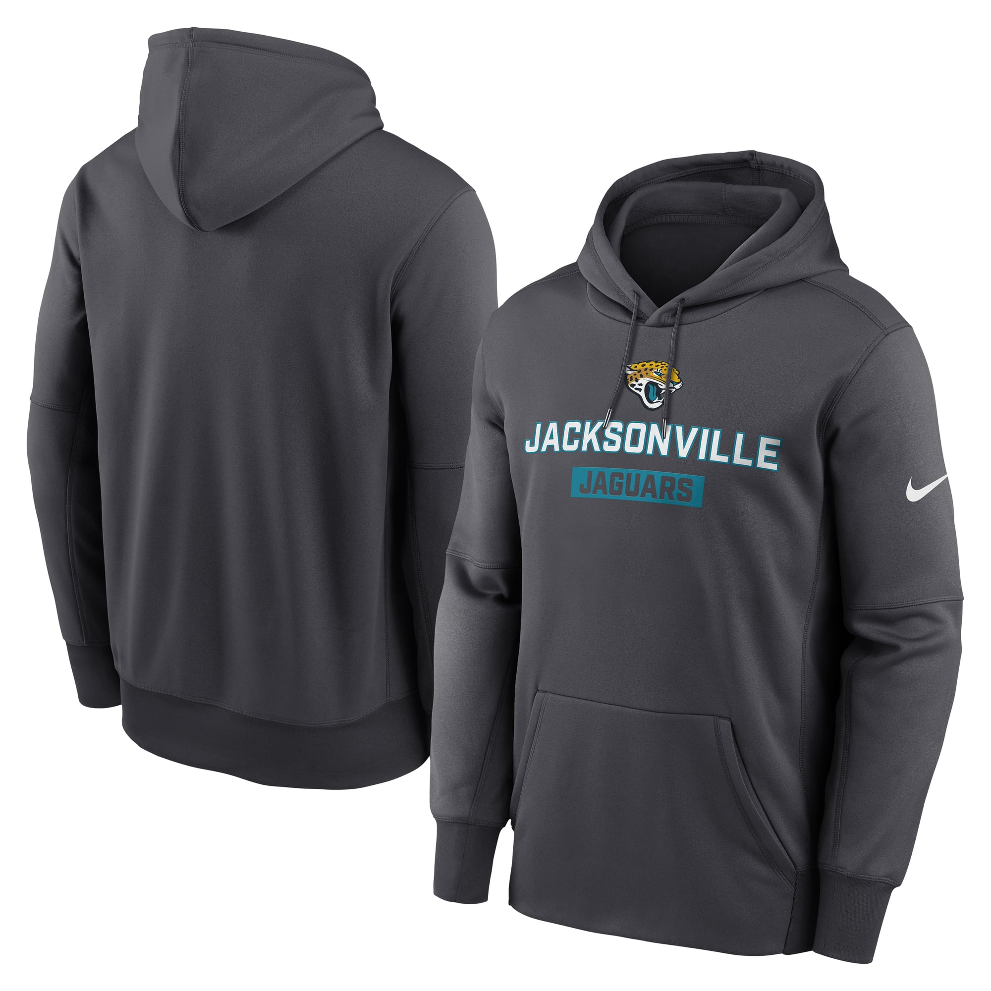 Sweat à capuche Nike Therma anthracite Jacksonville Jaguars pour homme