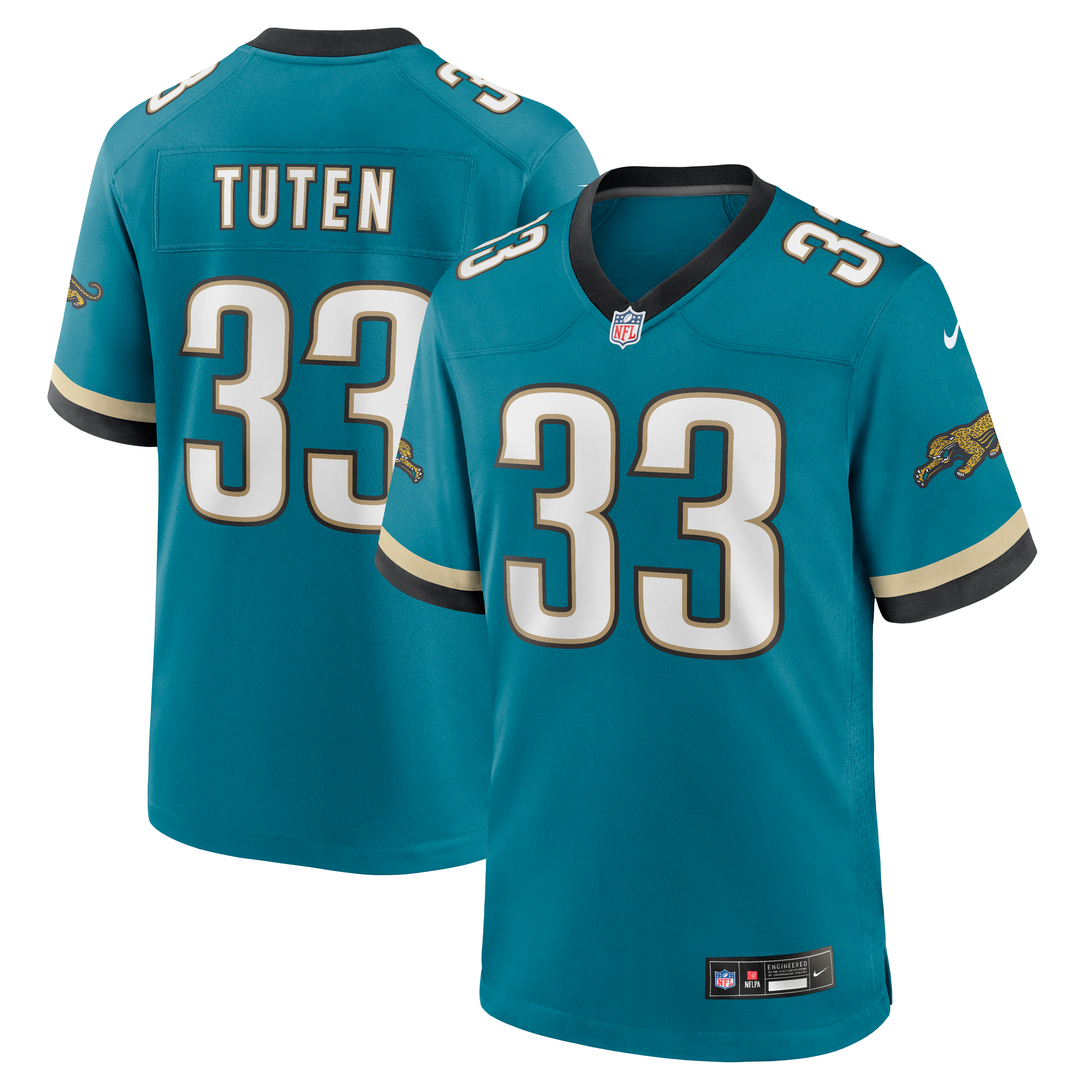 Men's Nike Bhayshul Tuten Teal Jacksonville Jaguars Alternate 2 Game Jersey