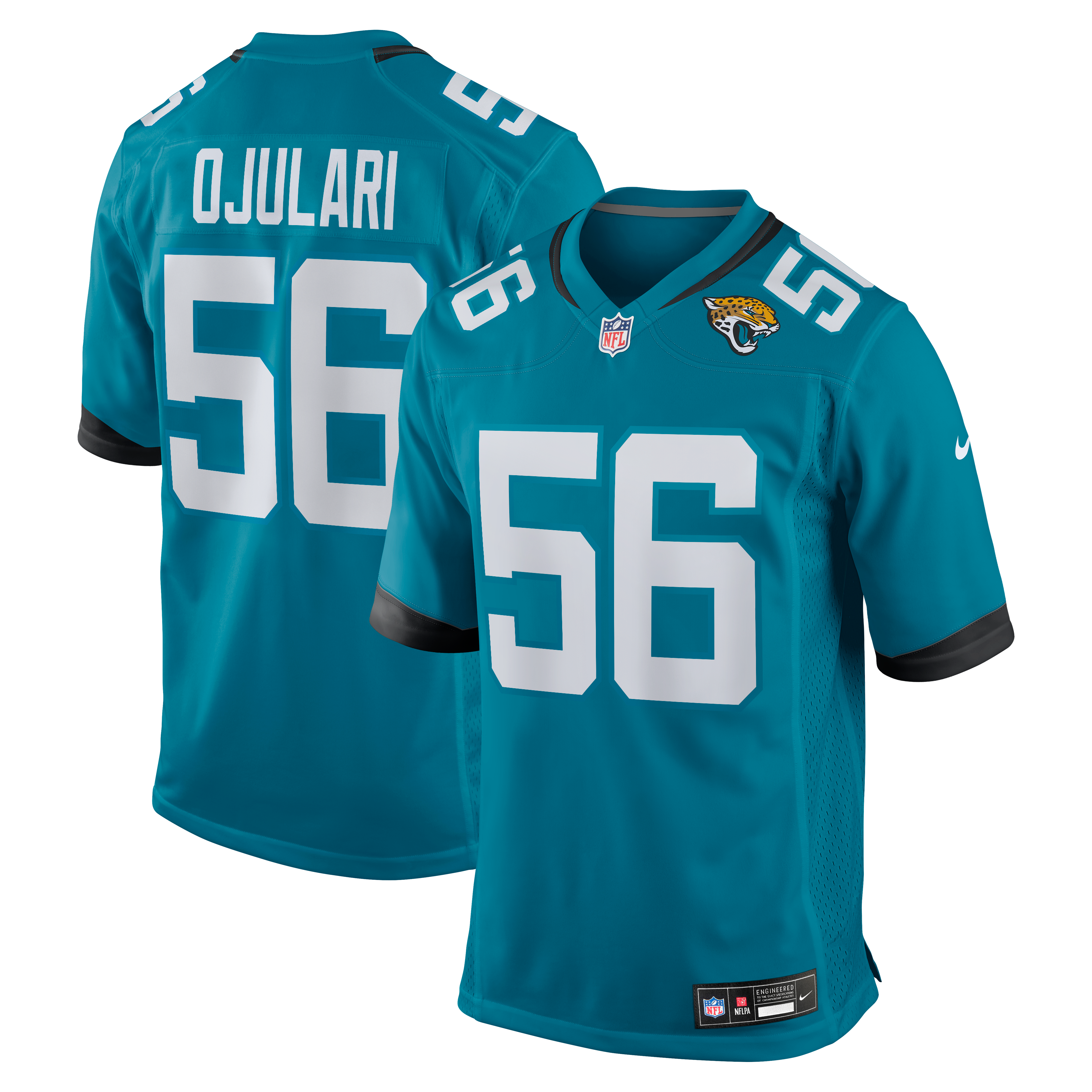 Men's Nike BJ Ojulari Teal Jacksonville Jaguars Team Game Jersey