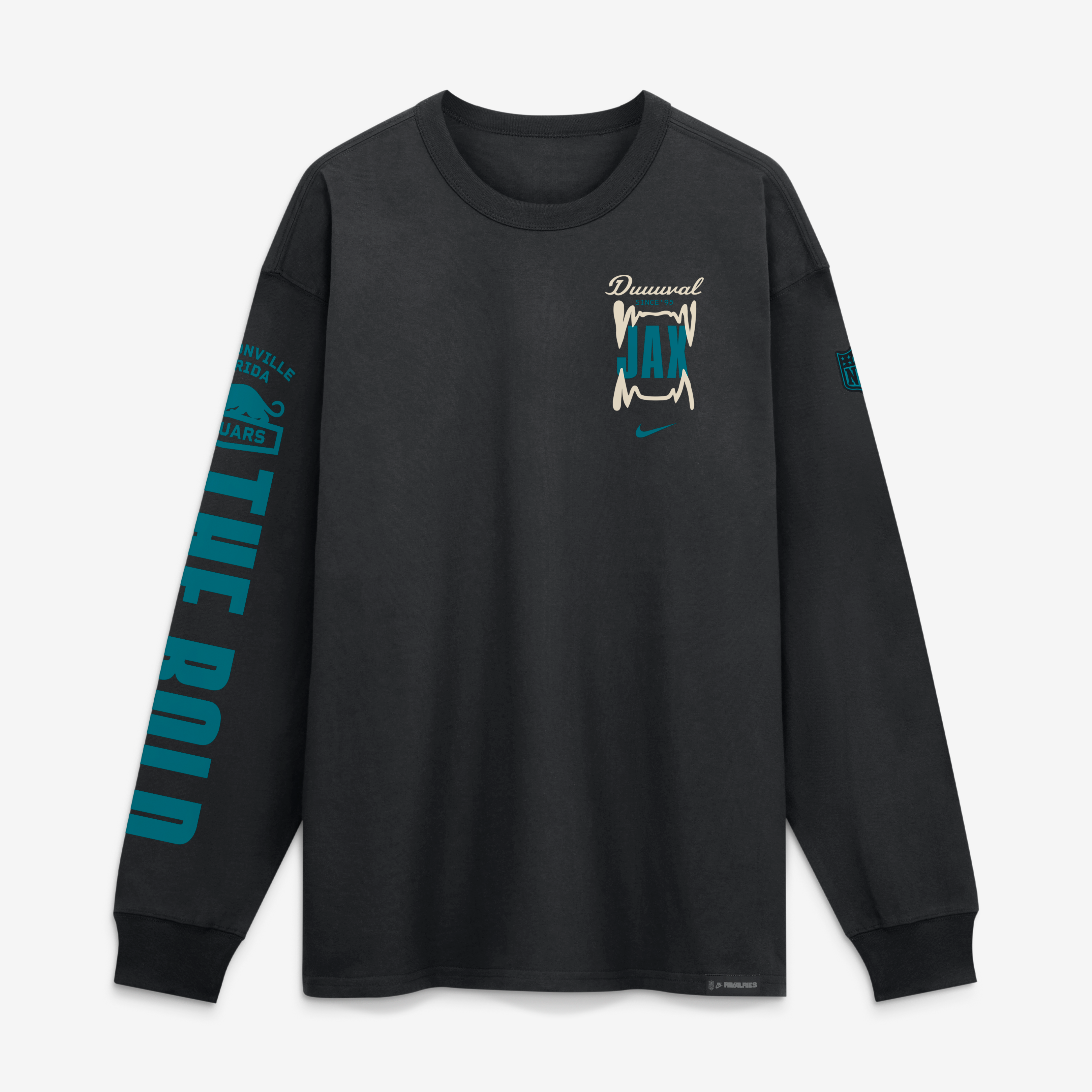 T-shirt à manches longues Nike Max90 noir Jacksonville Jaguars Collection 2026 Rivalries pour homme