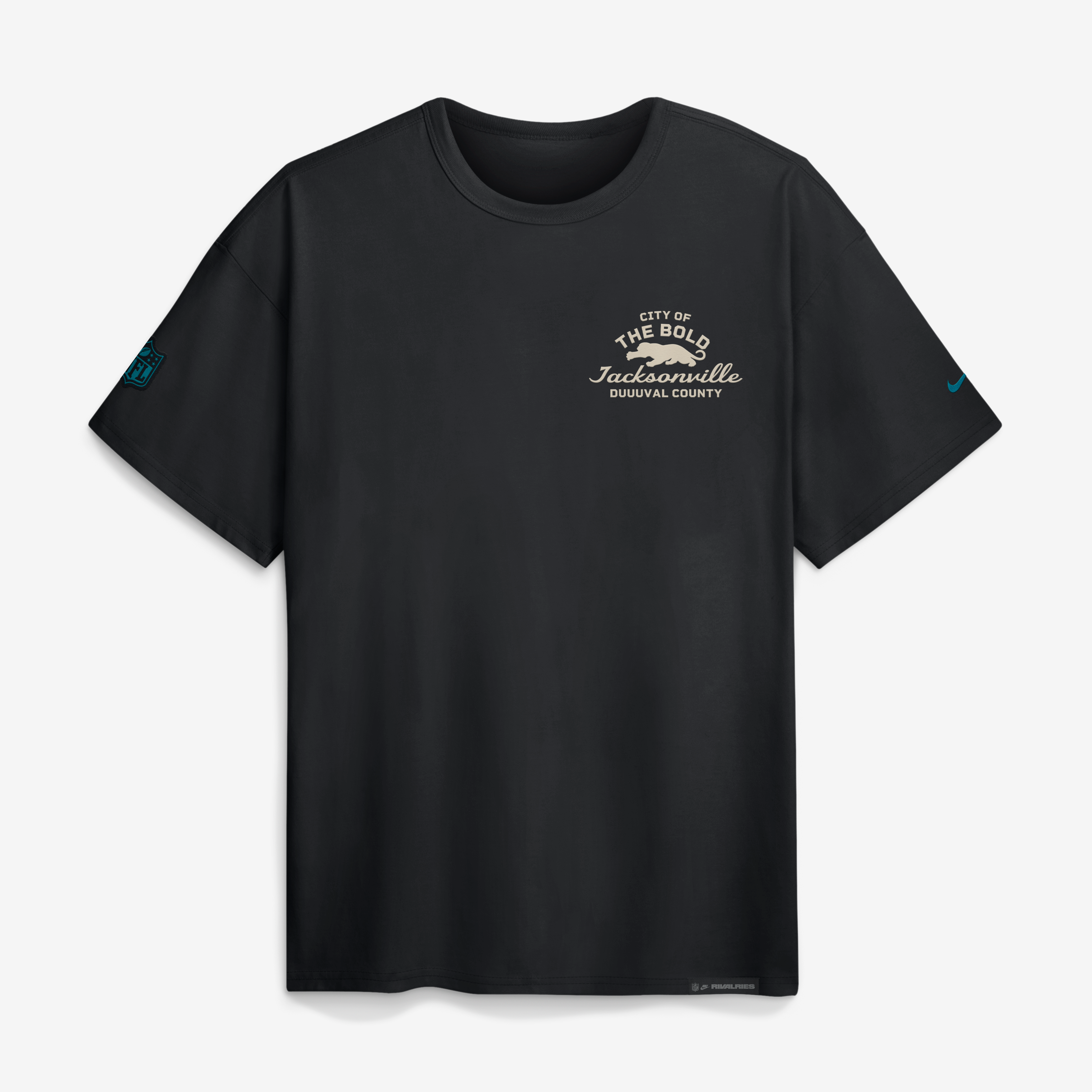 T-shirt Nike Max90 noir pour homme, collection Rivalries 2026 des Jaguars de Jacksonville