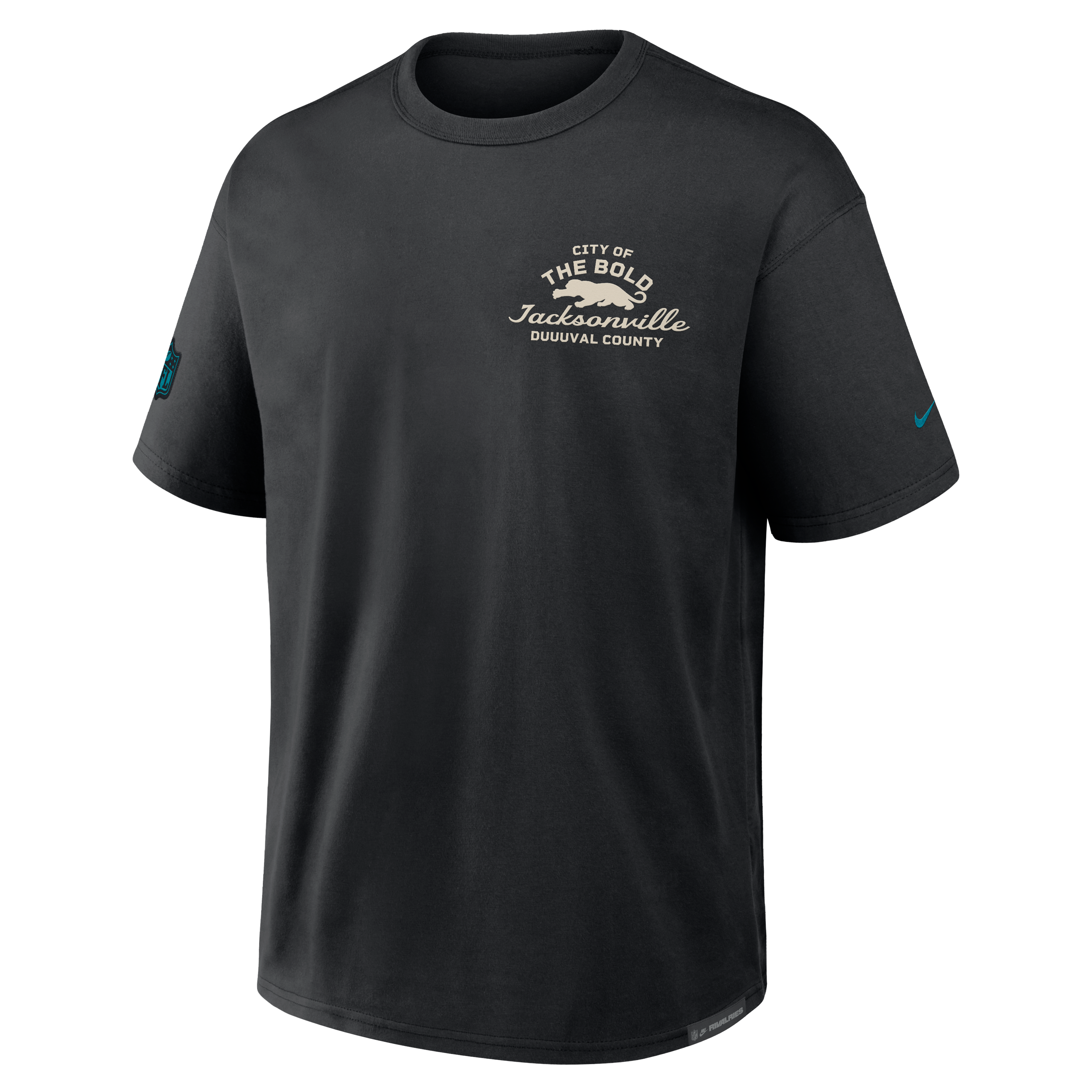 T-shirt Nike Max90 noir pour homme, collection Rivalries 2026 des Jaguars de Jacksonville