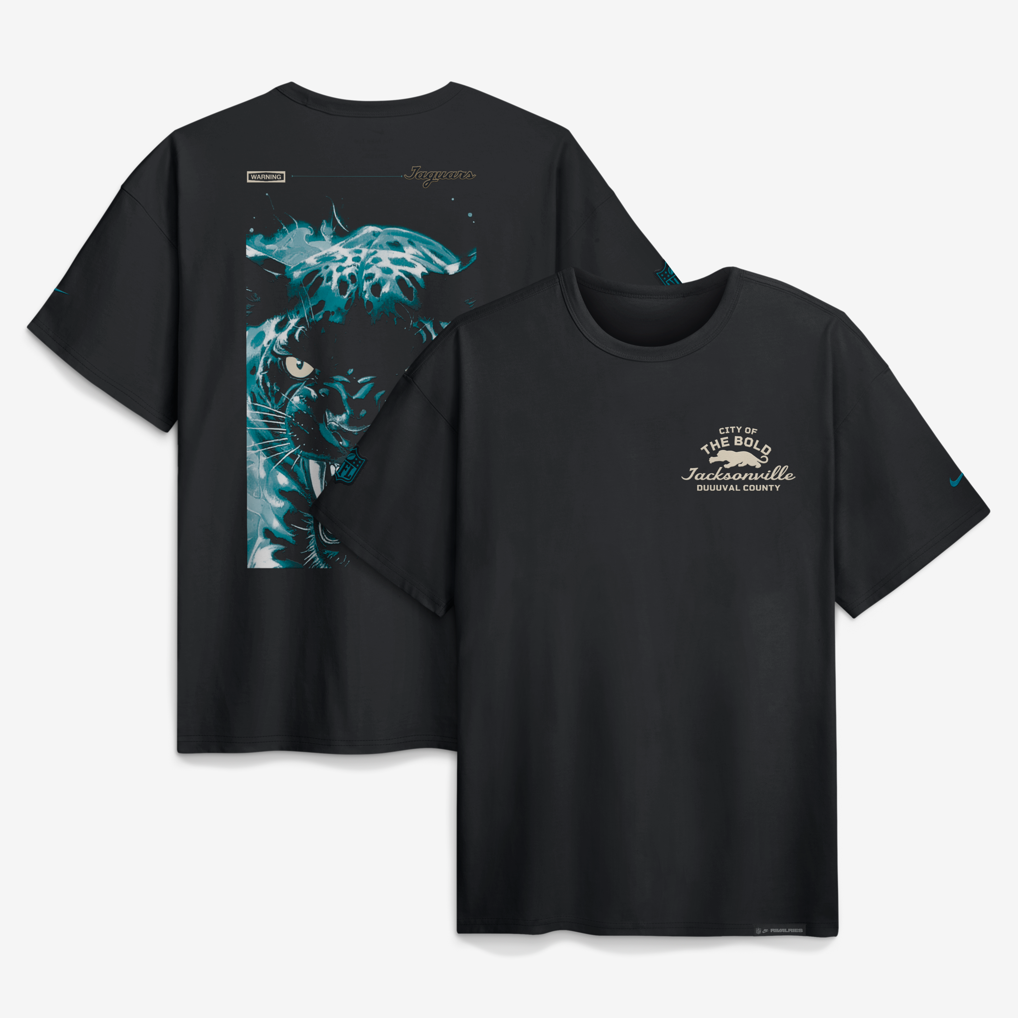 T-shirt Nike Max90 noir pour homme, collection Rivalries 2026 des Jaguars de Jacksonville