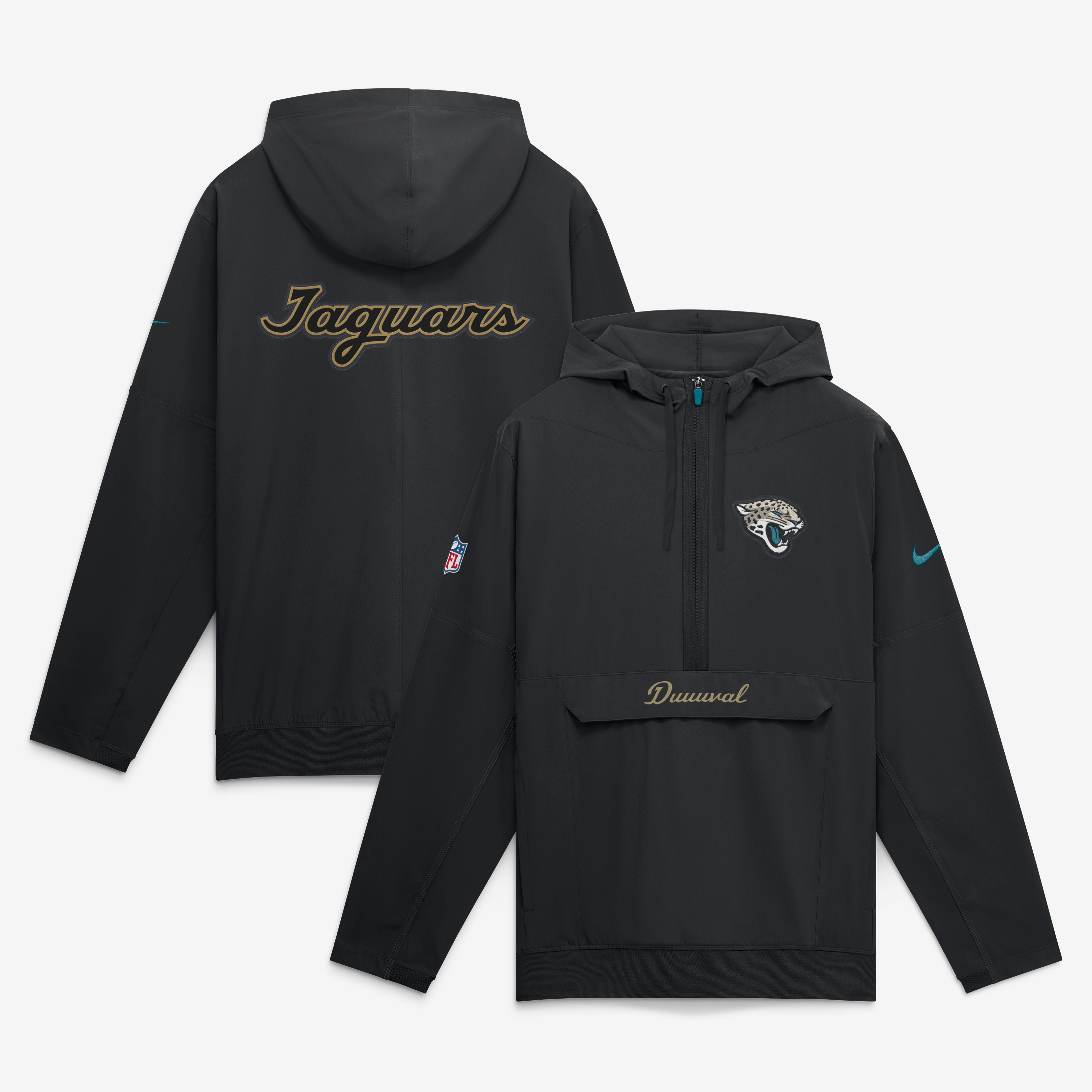 Men's Nike Black Jacksonville Jaguars 2026 Rivalries Collection Sideline Anorak Half-Zip Jacket