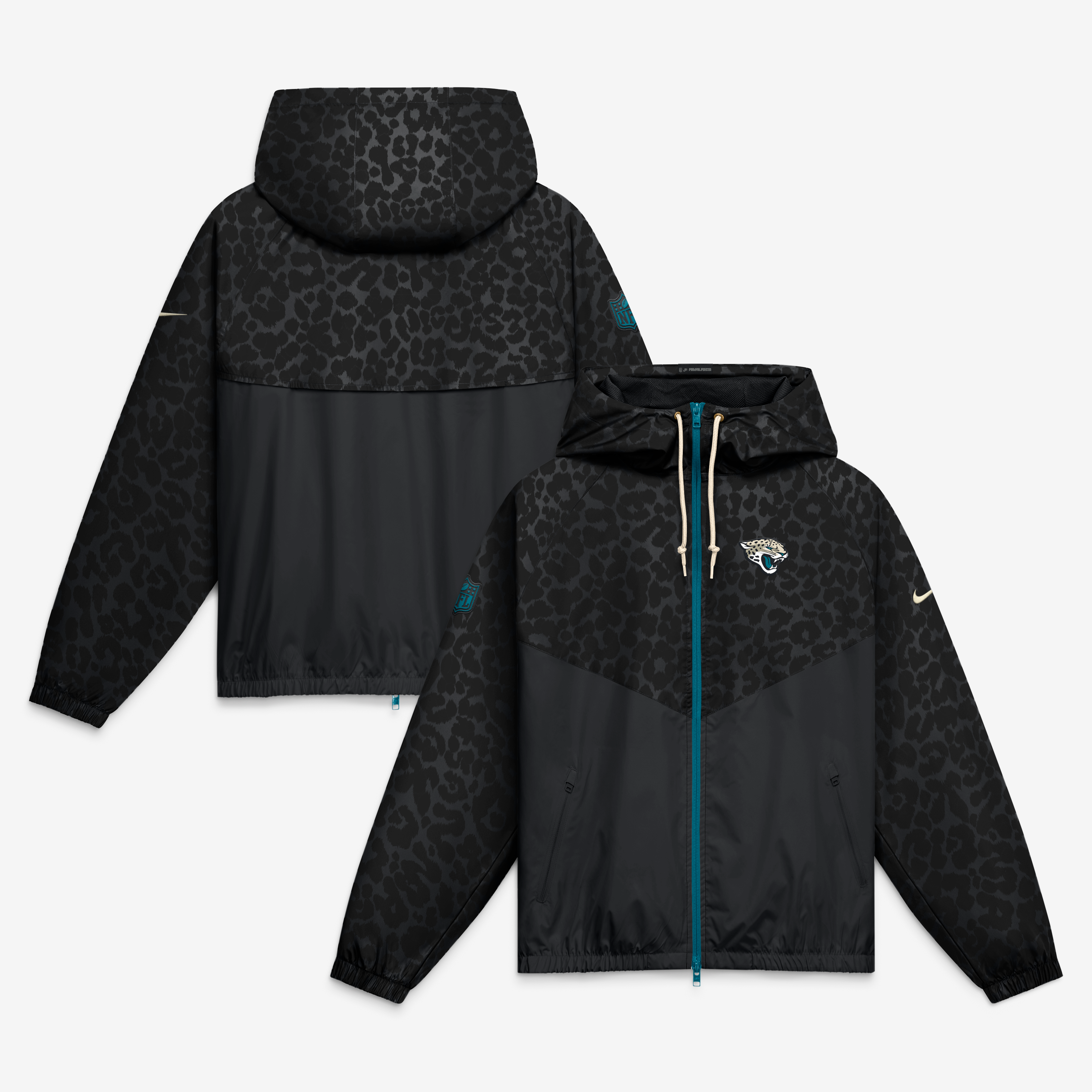 Veste coupe-vent zippée Nike noire pour homme, collection Rivalries 2026 des Jaguars de Jacksonville