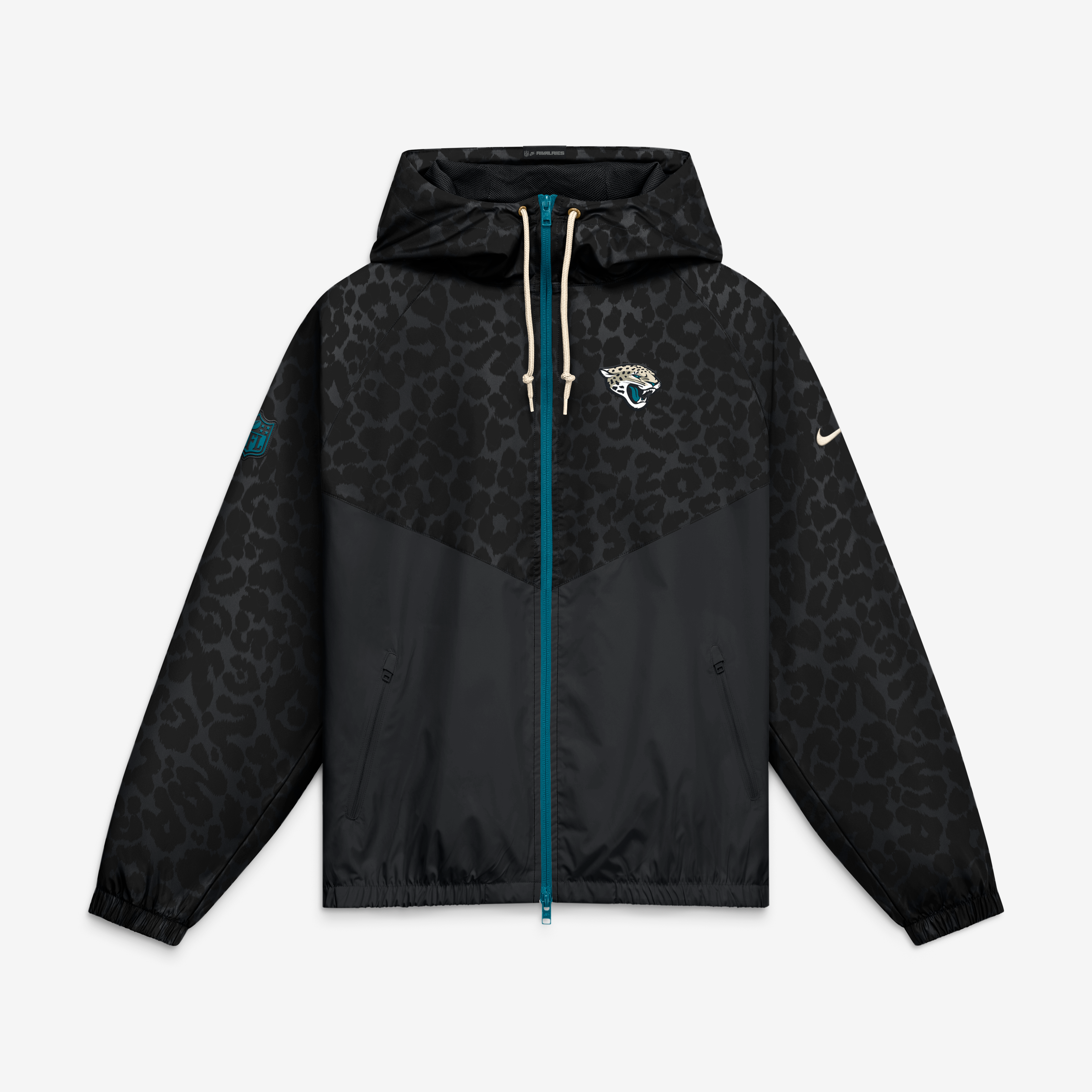 Veste coupe-vent zippée Nike noire pour homme, collection Rivalries 2026 des Jaguars de Jacksonville
