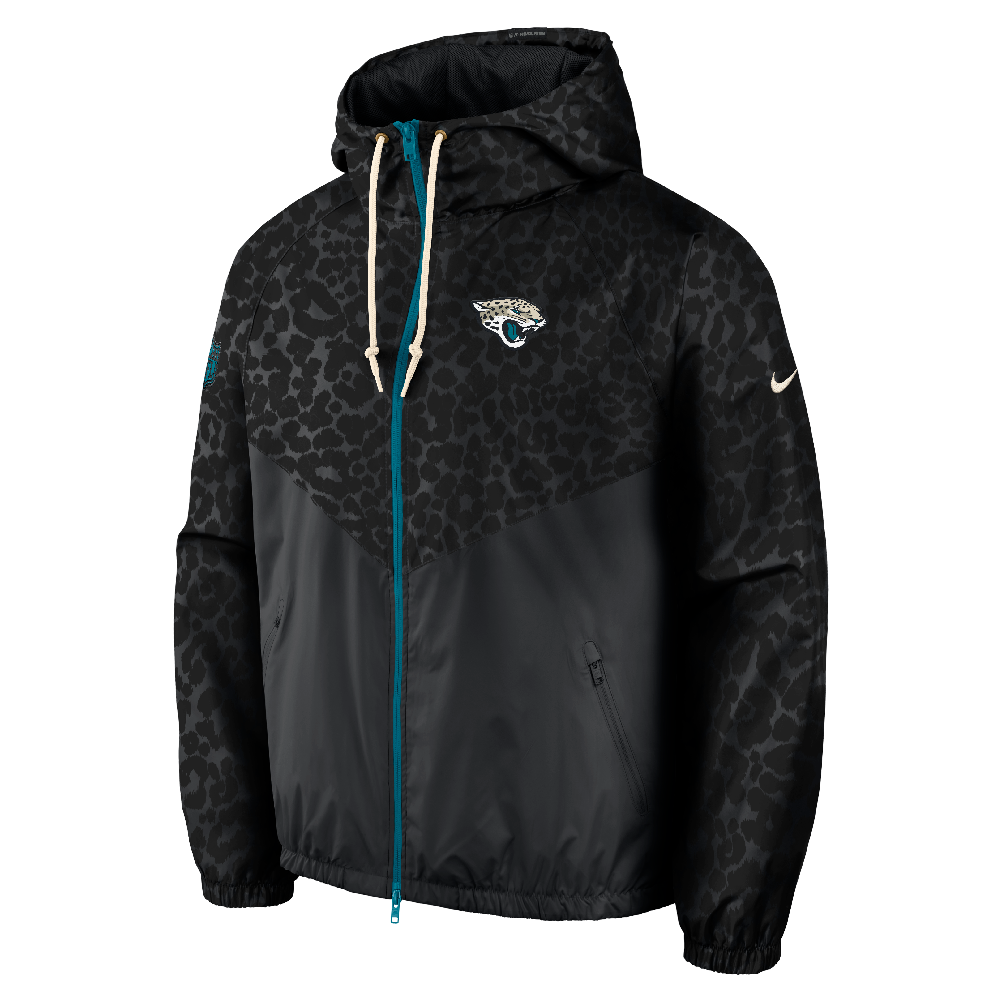 Veste coupe-vent zippée Nike noire pour homme, collection Rivalries 2026 des Jaguars de Jacksonville