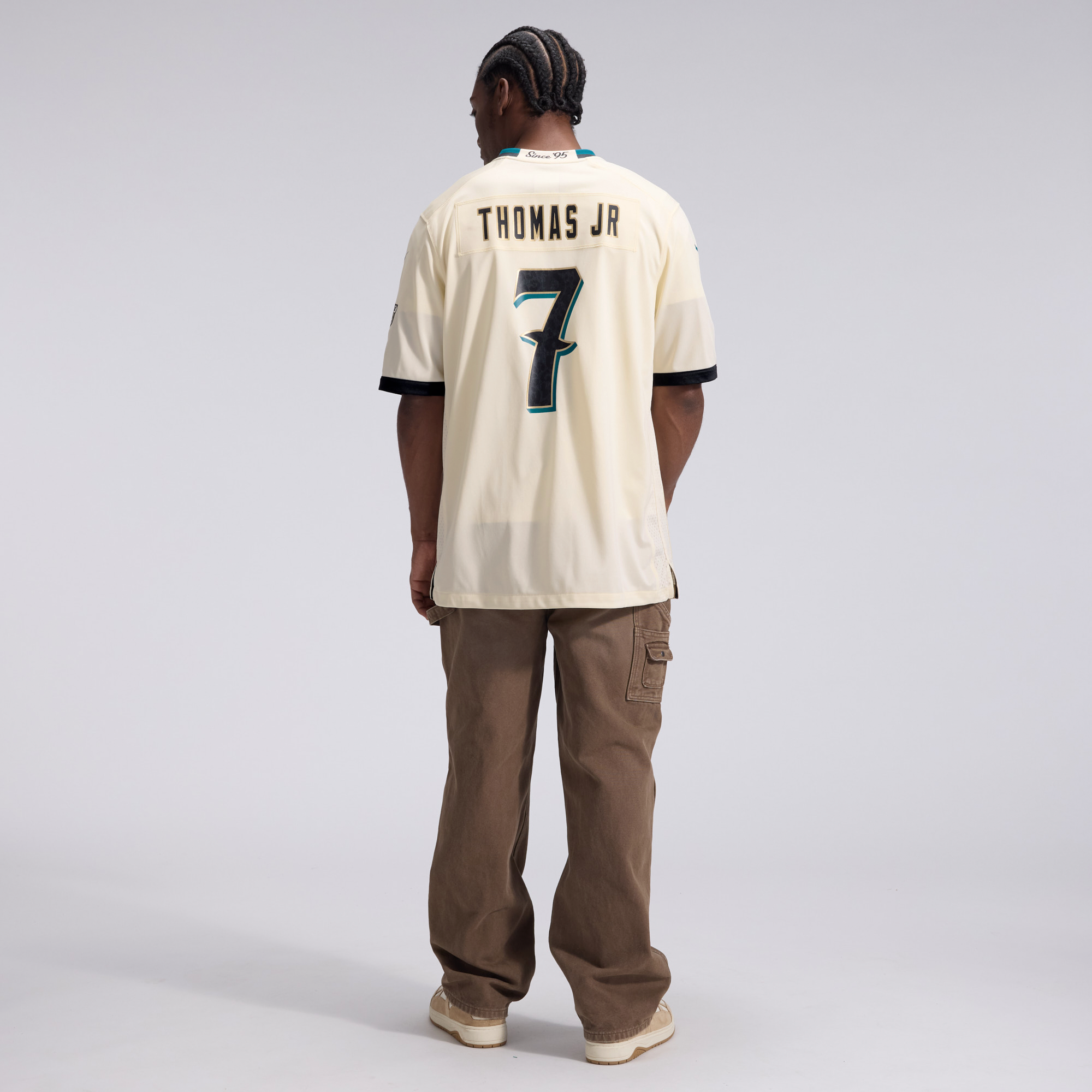 Men's Nike Brian Thomas Jr. Natural Jacksonville Jaguars 2026 Rivalries Collection Game Jersey