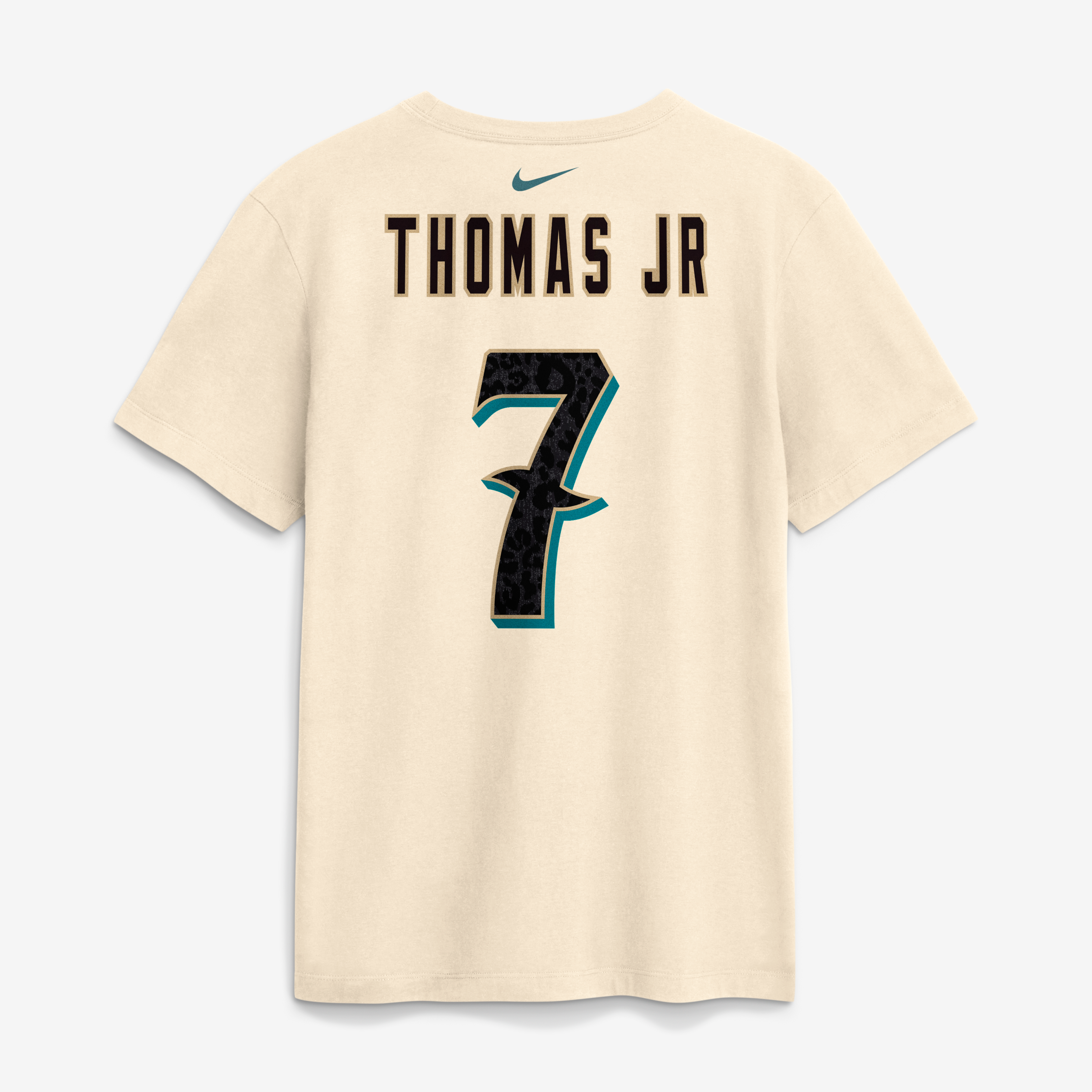 Men's Nike Brian Thomas Jr. Natural Jacksonville Jaguars 2026 Rivalries Collection Player Name & Number T-Shirt