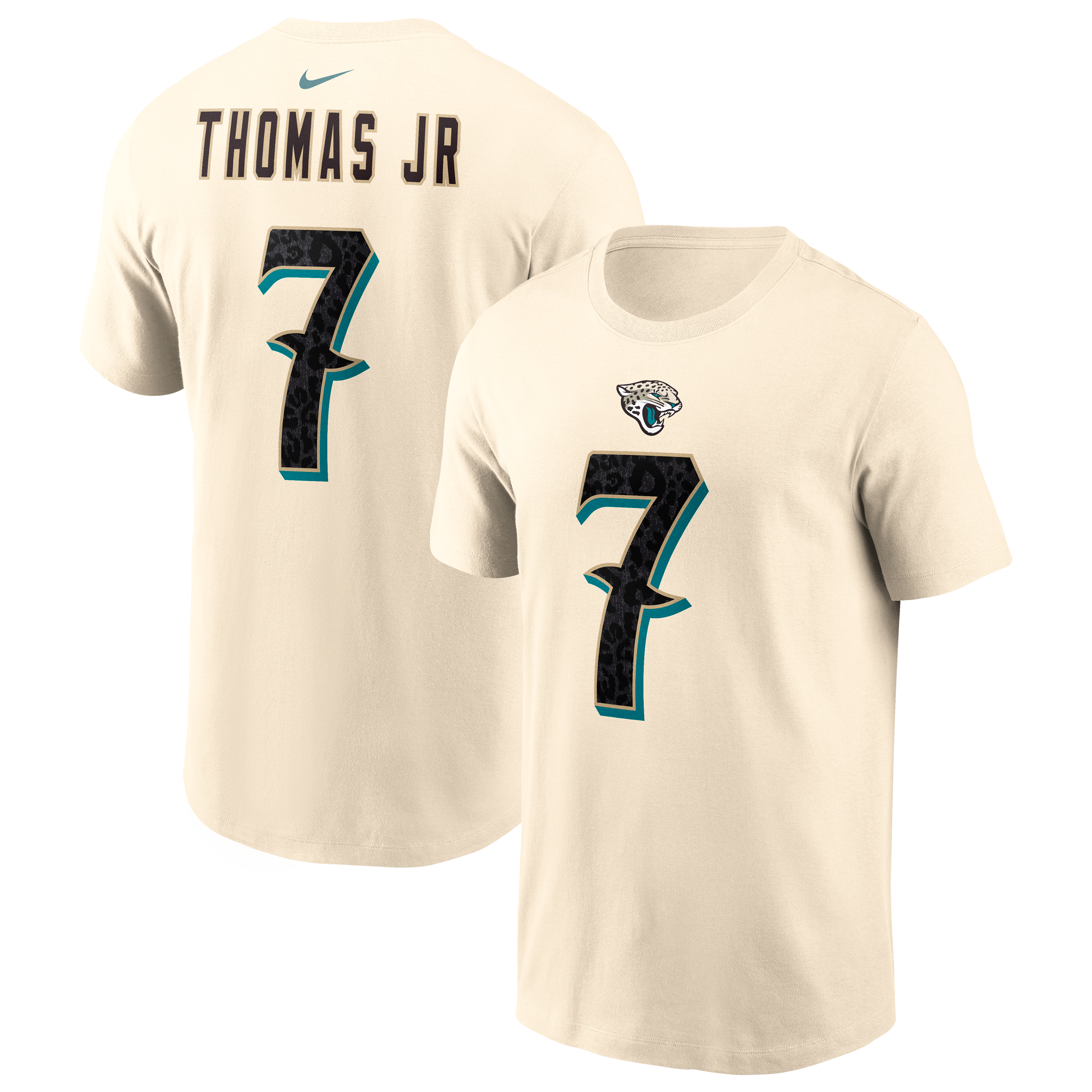 Men's Nike Brian Thomas Jr. Natural Jacksonville Jaguars 2026 Rivalries Collection Player Name & Number T-Shirt