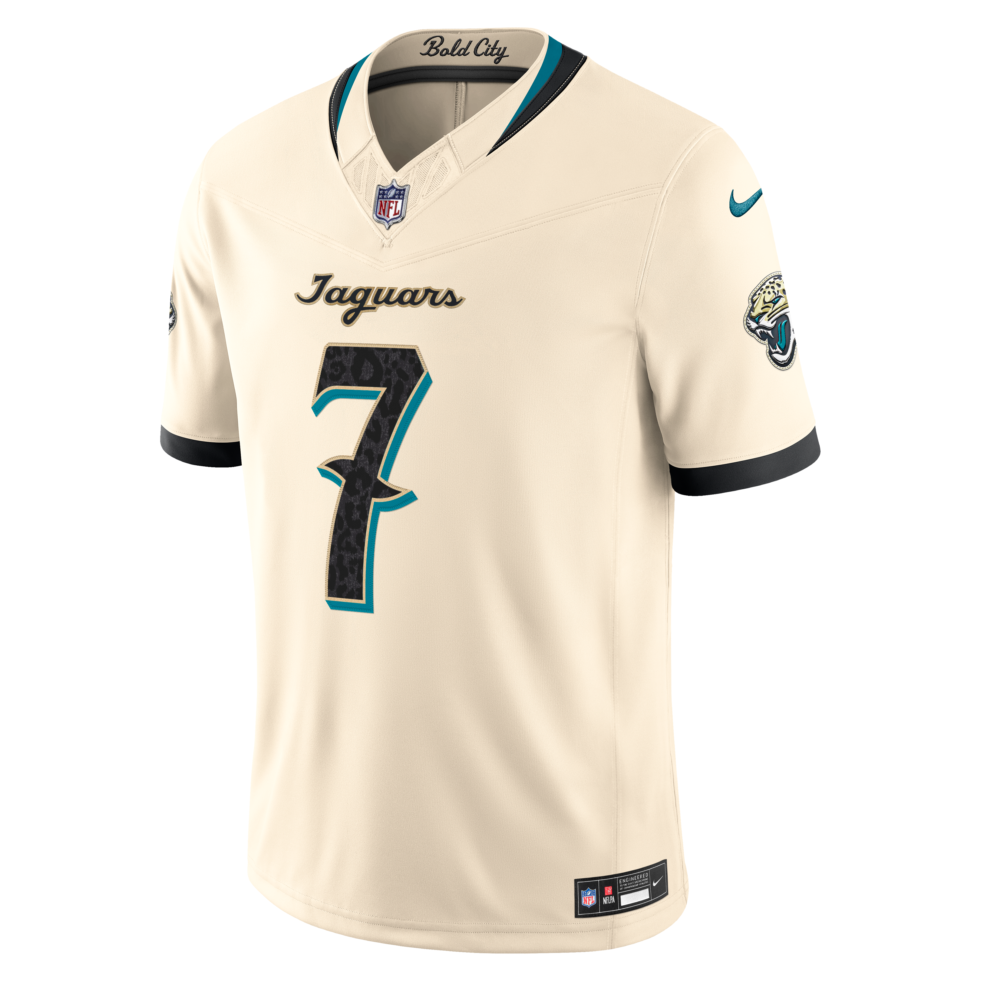 Men's Nike Brian Thomas Jr. Natural Jacksonville Jaguars 2026 Rivalries Collection Stitched Limited Jersey