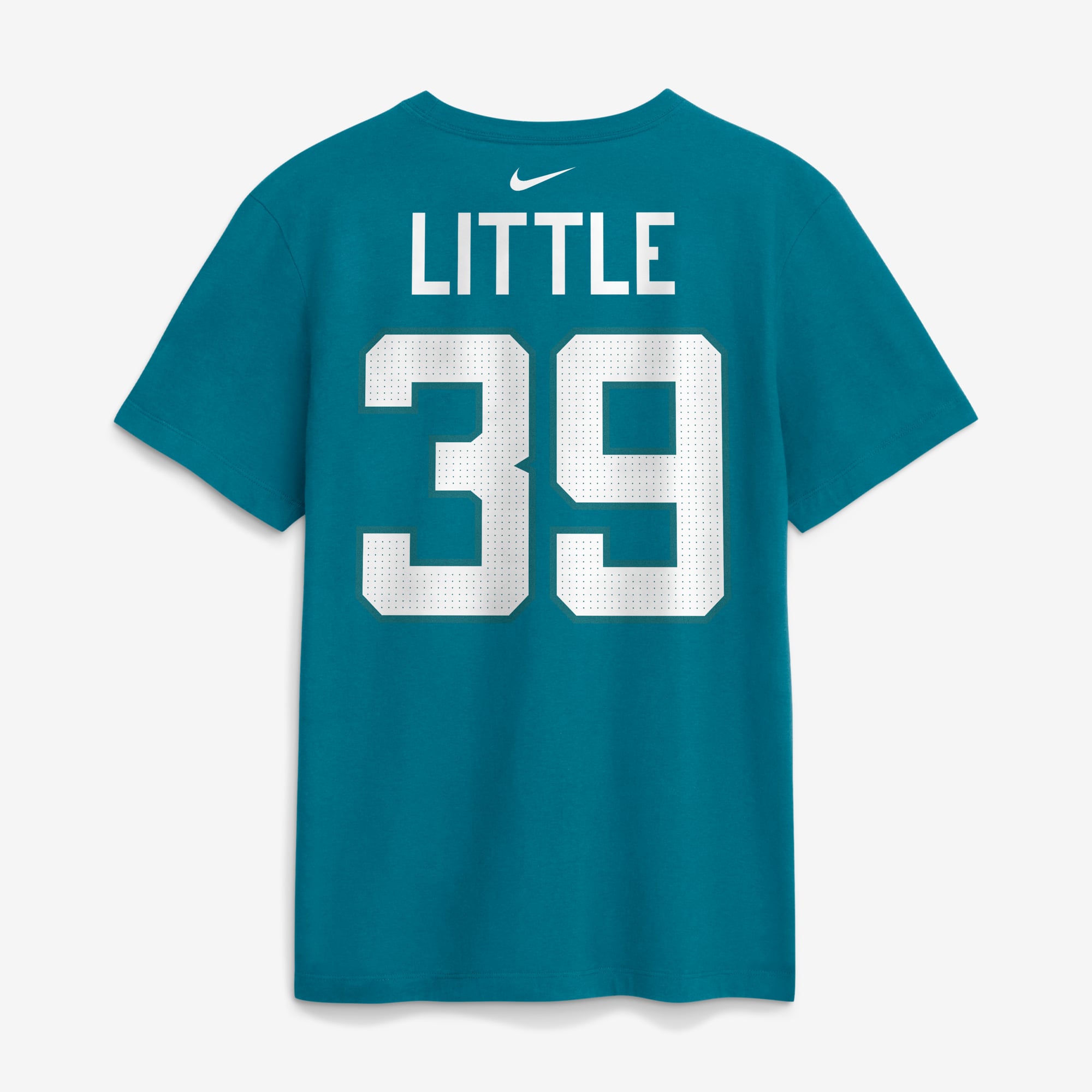 T-shirt Nike Cam Little bleu sarcelle pour homme, avec nom et numéro des Jaguars de Jacksonville