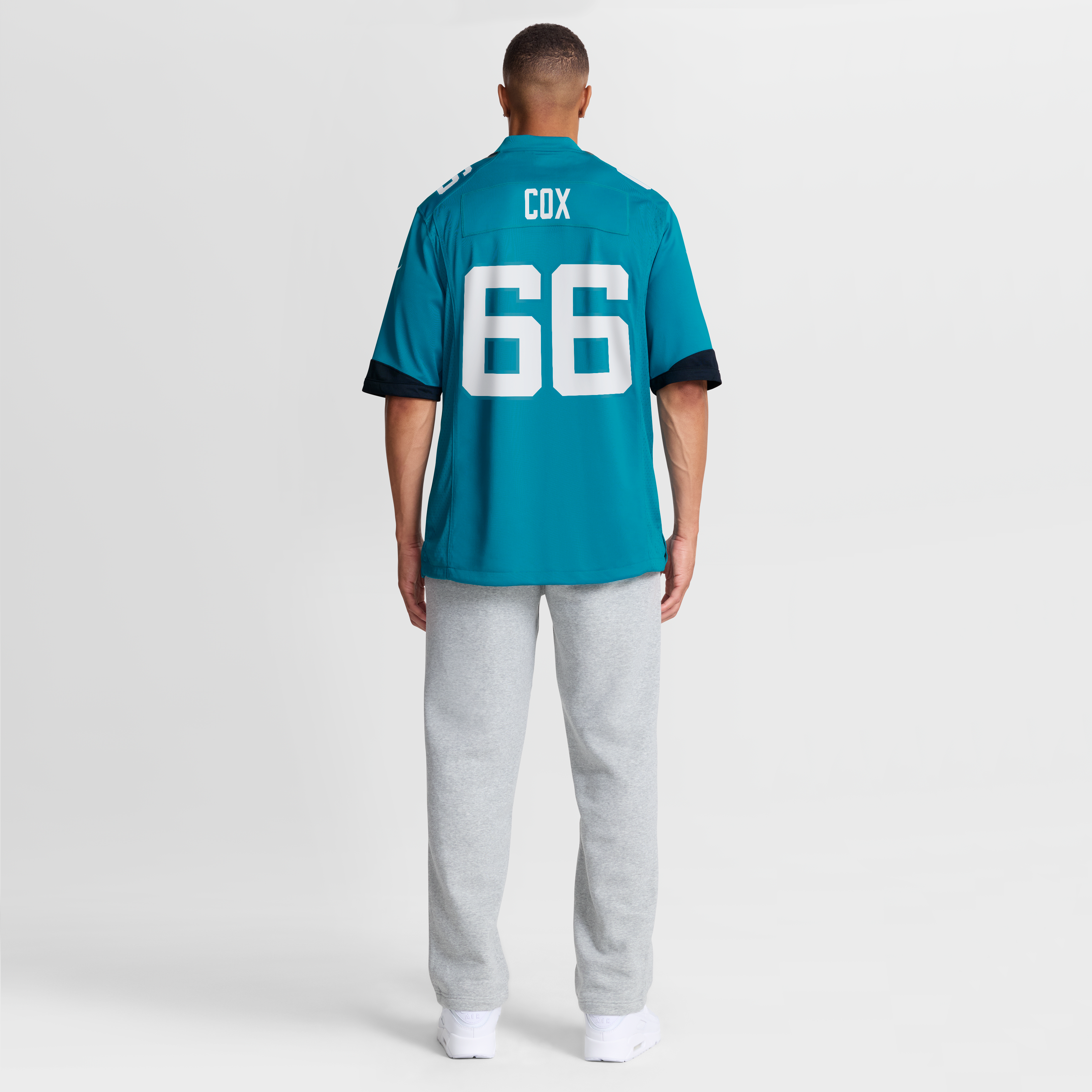 Maillot de match Nike Eli Cox bleu sarcelle des Jaguars Jacksonville pour homme