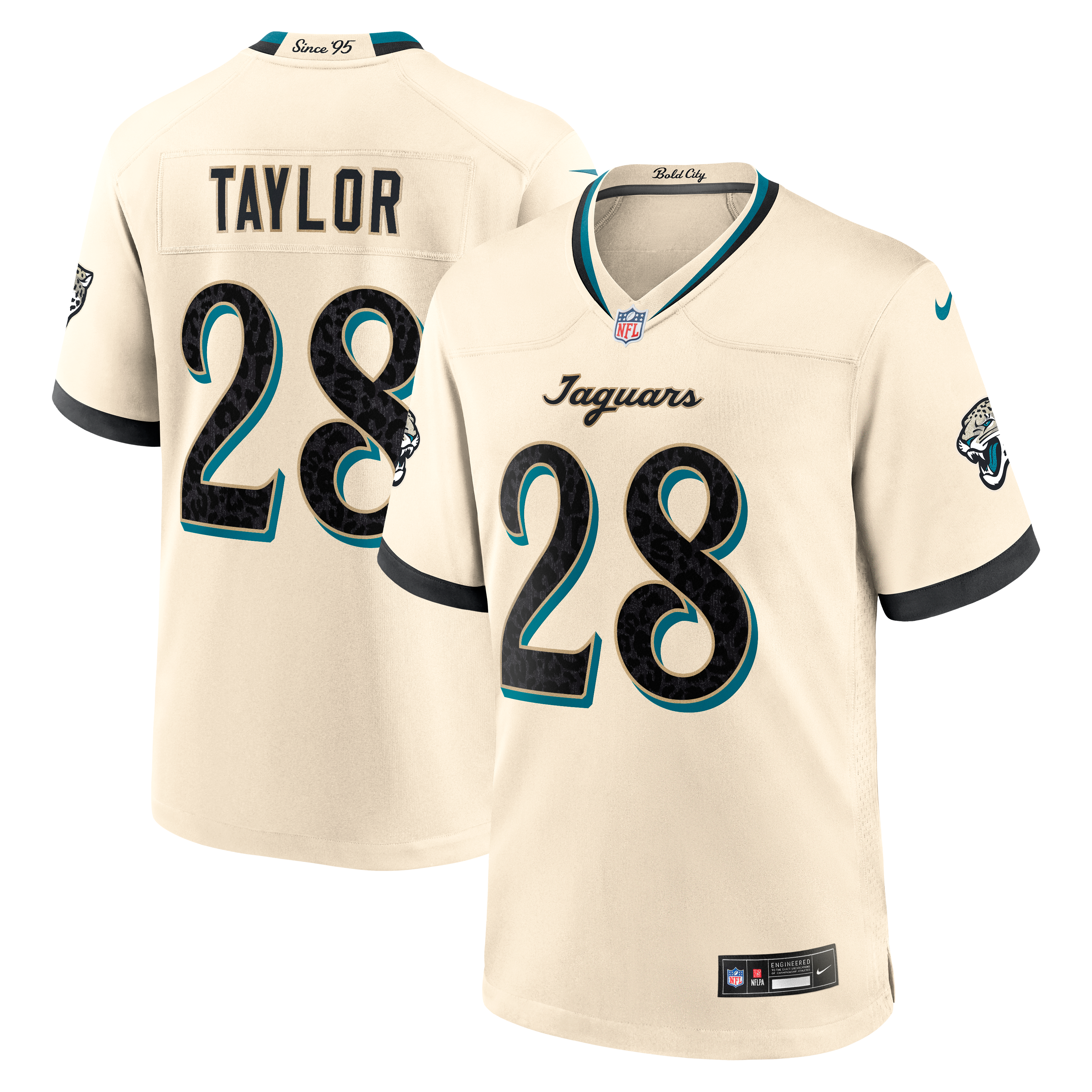 Men's Nike Fred Taylor Natural Jacksonville Jaguars 2026 Rivalries Collection Game Jersey