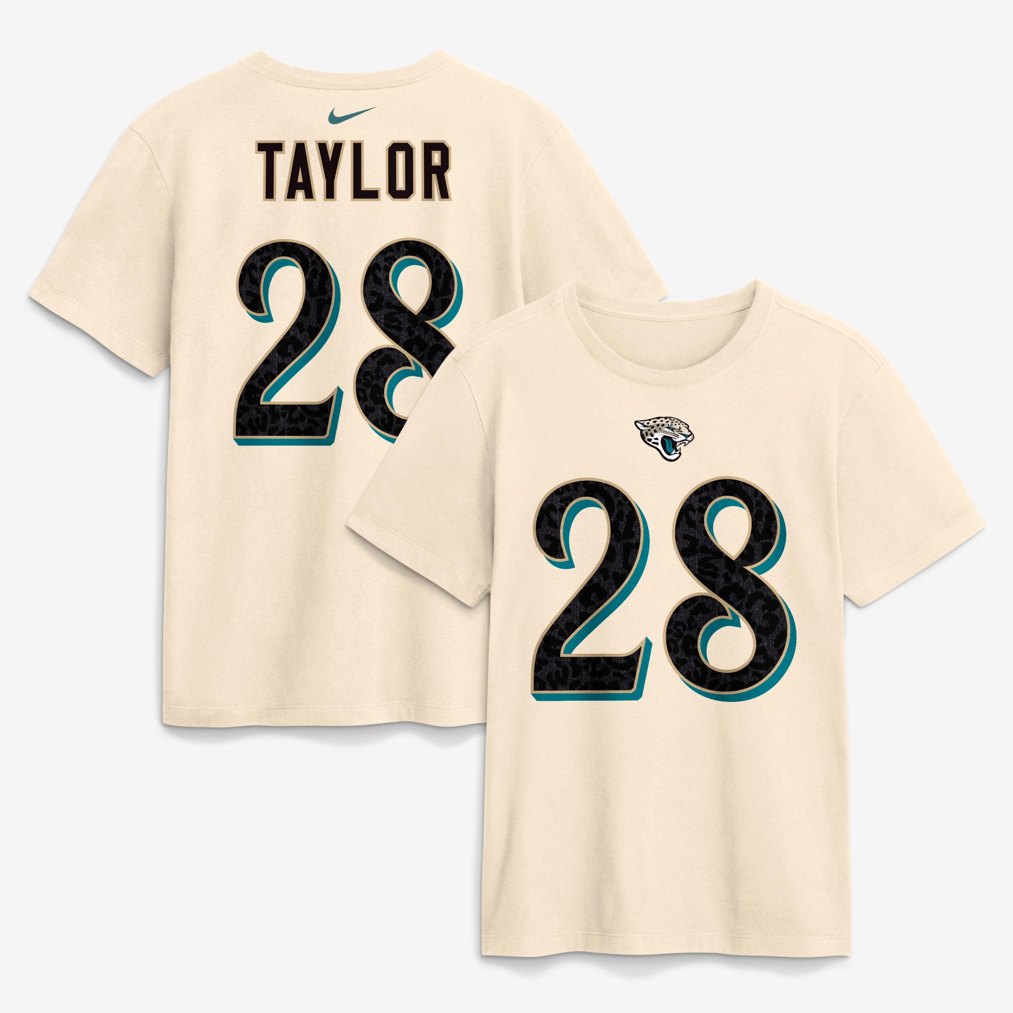 Men's Nike Fred Taylor Natural Jacksonville Jaguars 2026 Rivalries Collection Player Name & Number T-Shirt