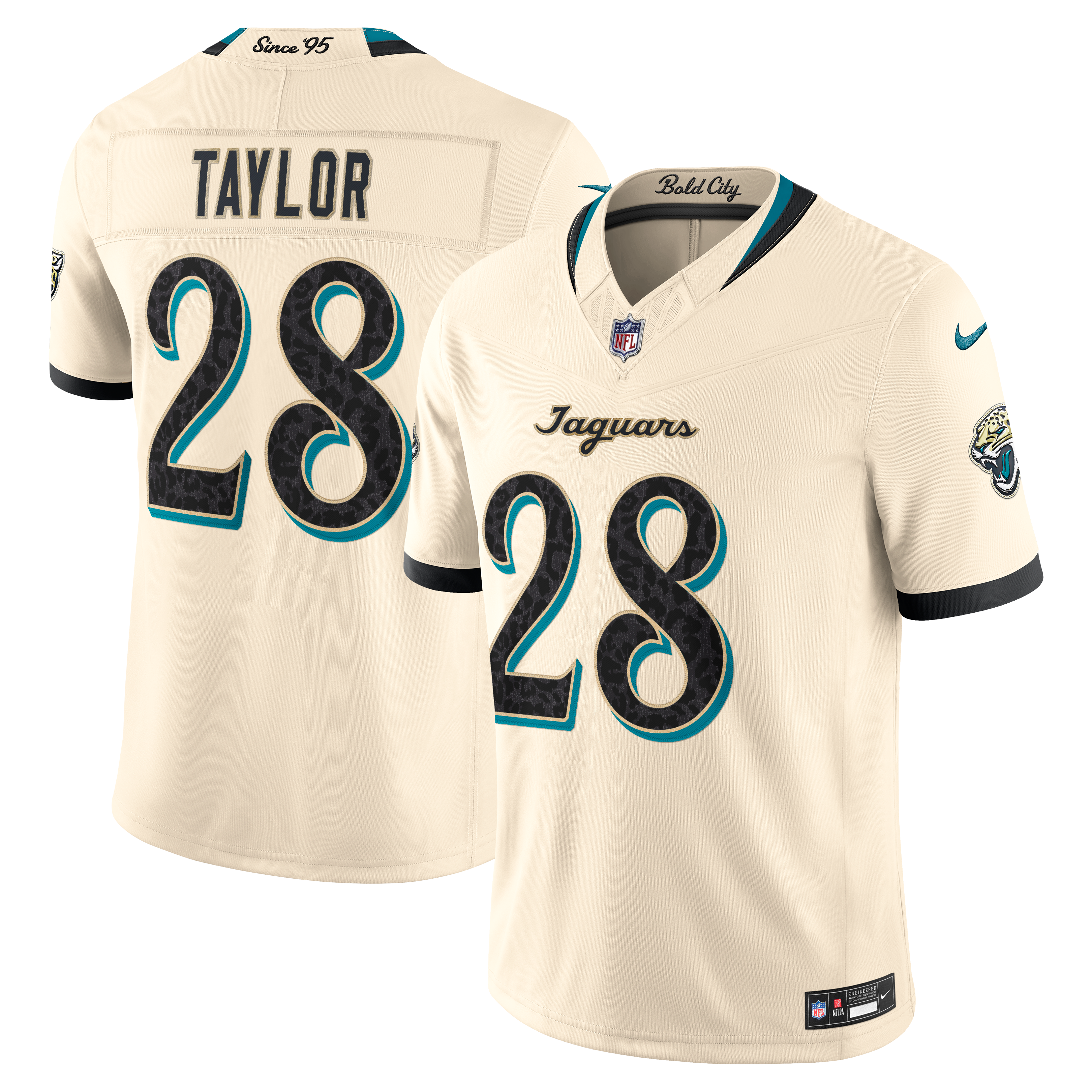 Men's Nike Fred Taylor Natural Jacksonville Jaguars 2026 Rivalries Collection Stitched Limited Jersey