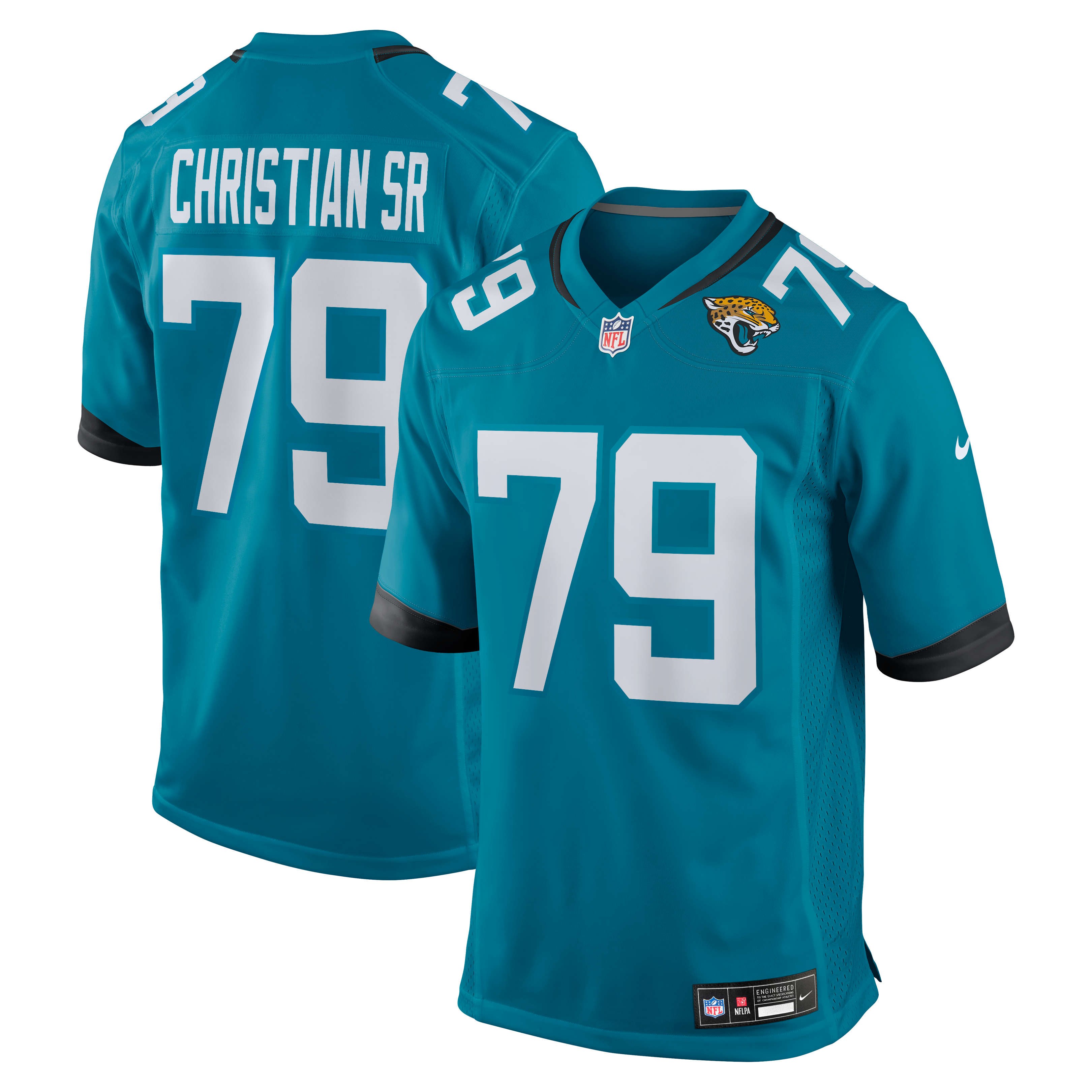 Maillot de match Nike Geron Christian Sr. bleu sarcelle des Jaguars Jacksonville pour homme