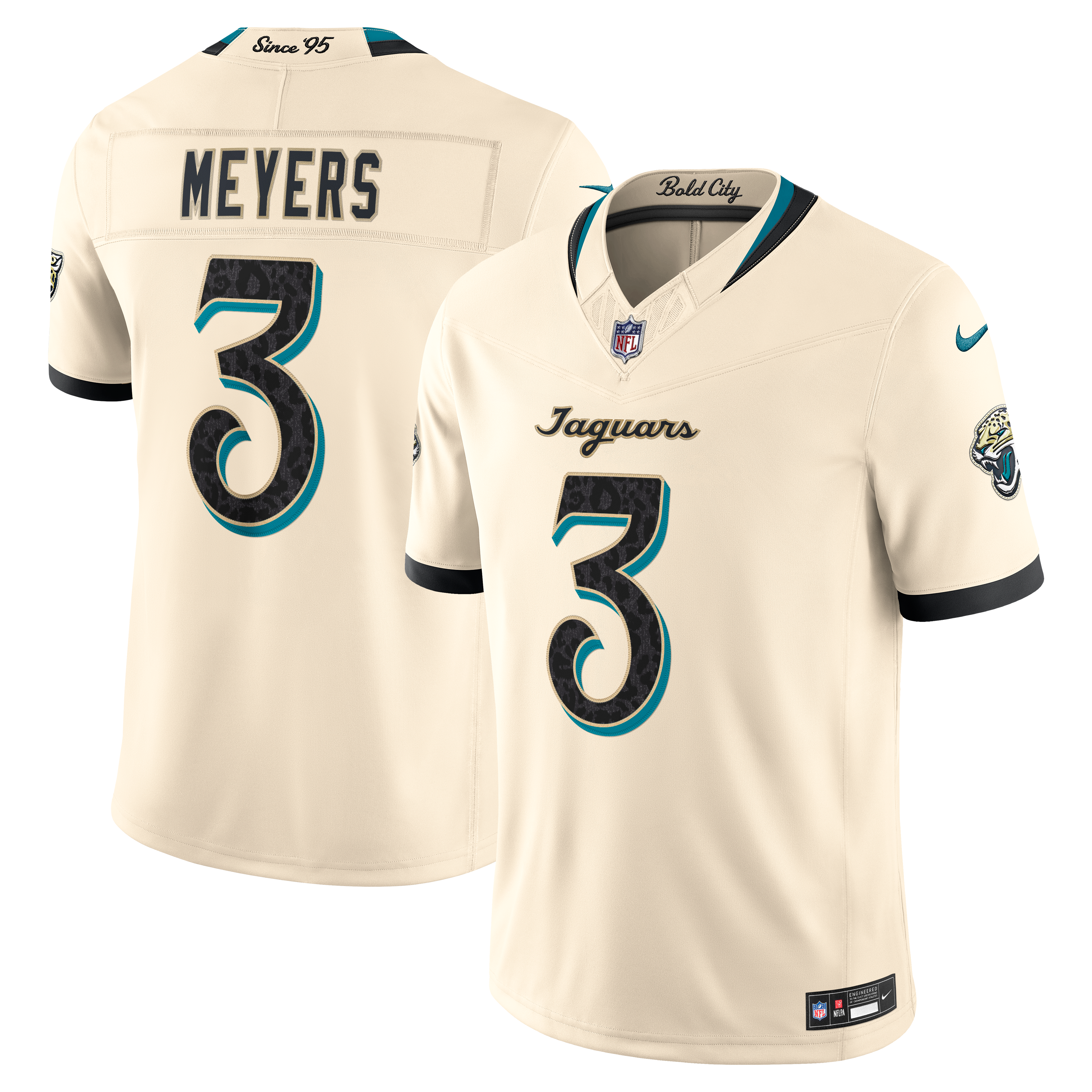Maillot Nike Jakobi Meyers naturel Jacksonville Jaguars Collection Rivalités 2026, édition limitée cousue