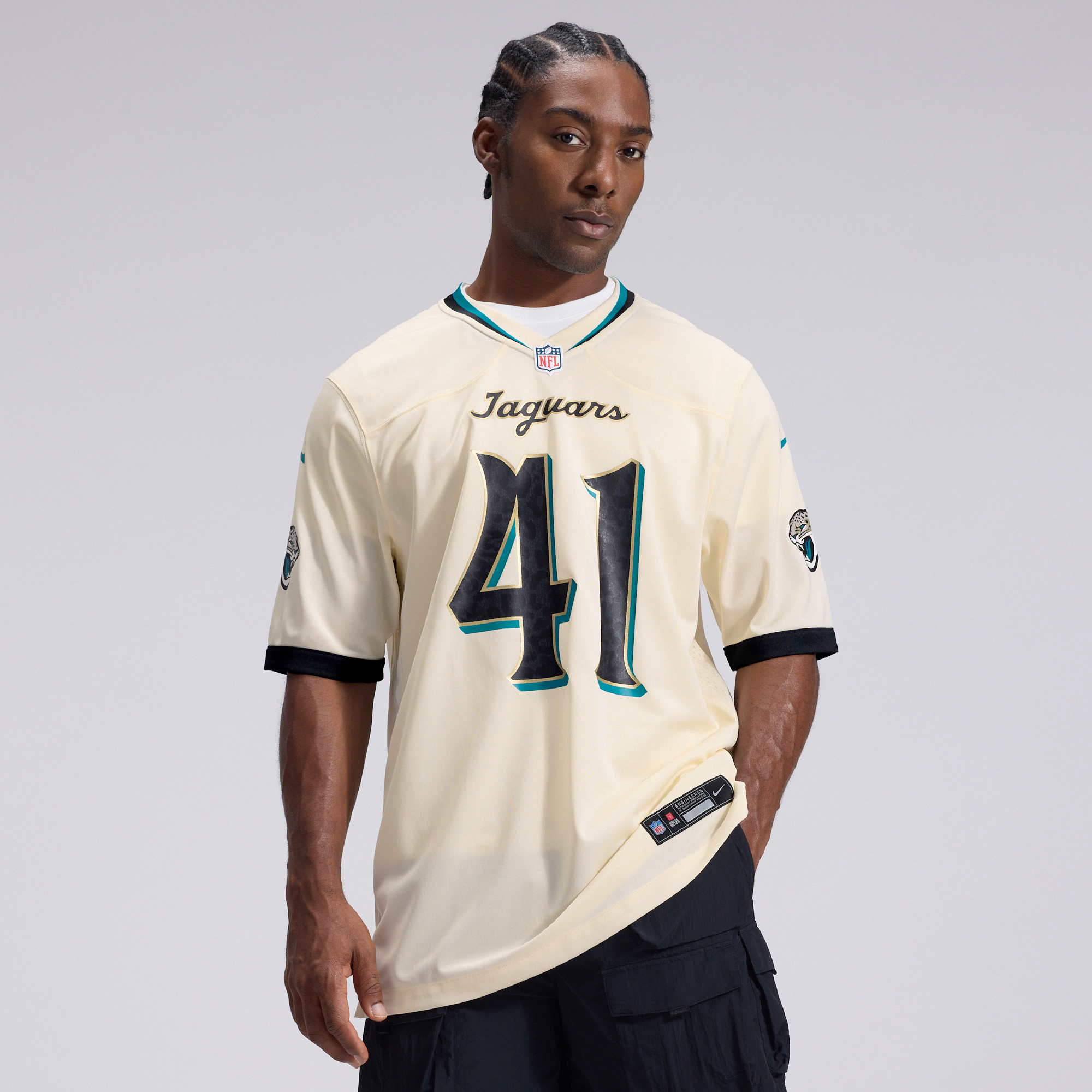 Men's Nike Josh Hines-Allen Natural Jacksonville Jaguars 2026 Rivalries Collection Game Jersey