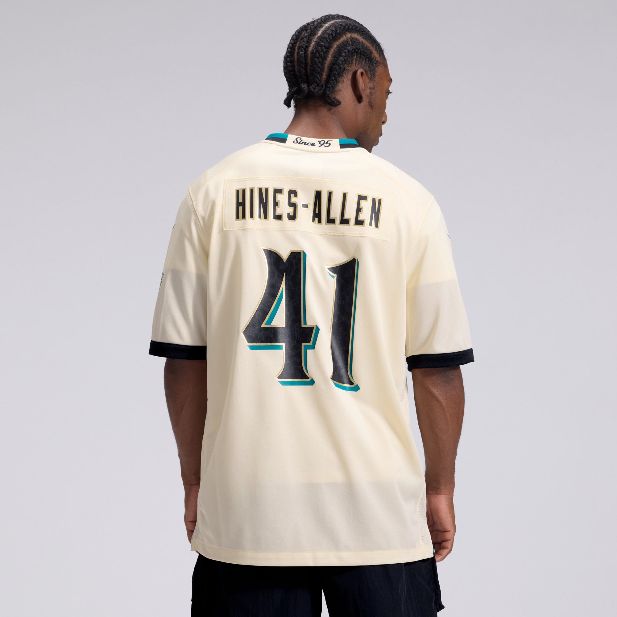 Men's Nike Josh Hines-Allen Natural Jacksonville Jaguars 2026 Rivalries Collection Game Jersey