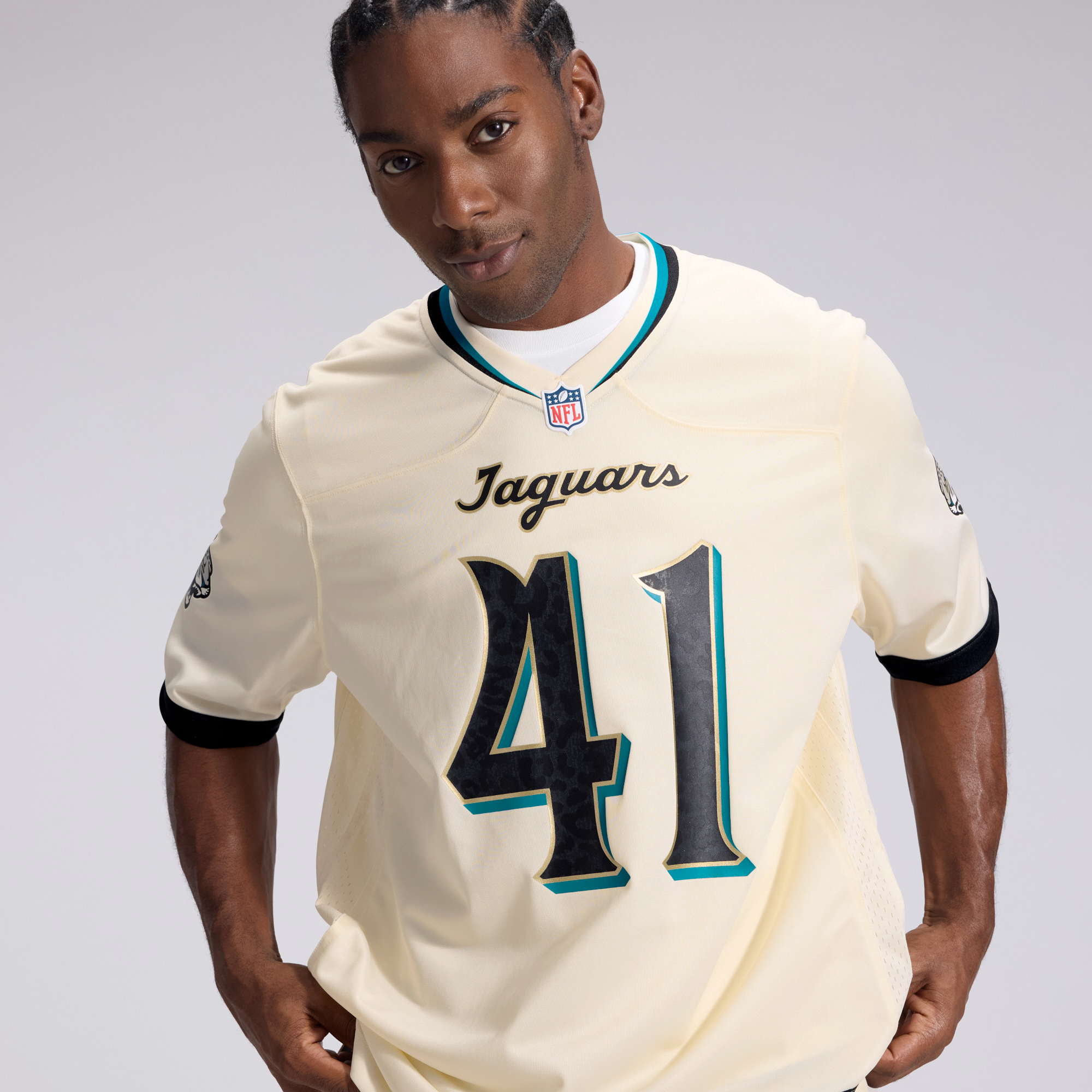 Men's Nike Josh Hines-Allen Natural Jacksonville Jaguars 2026 Rivalries Collection Game Jersey