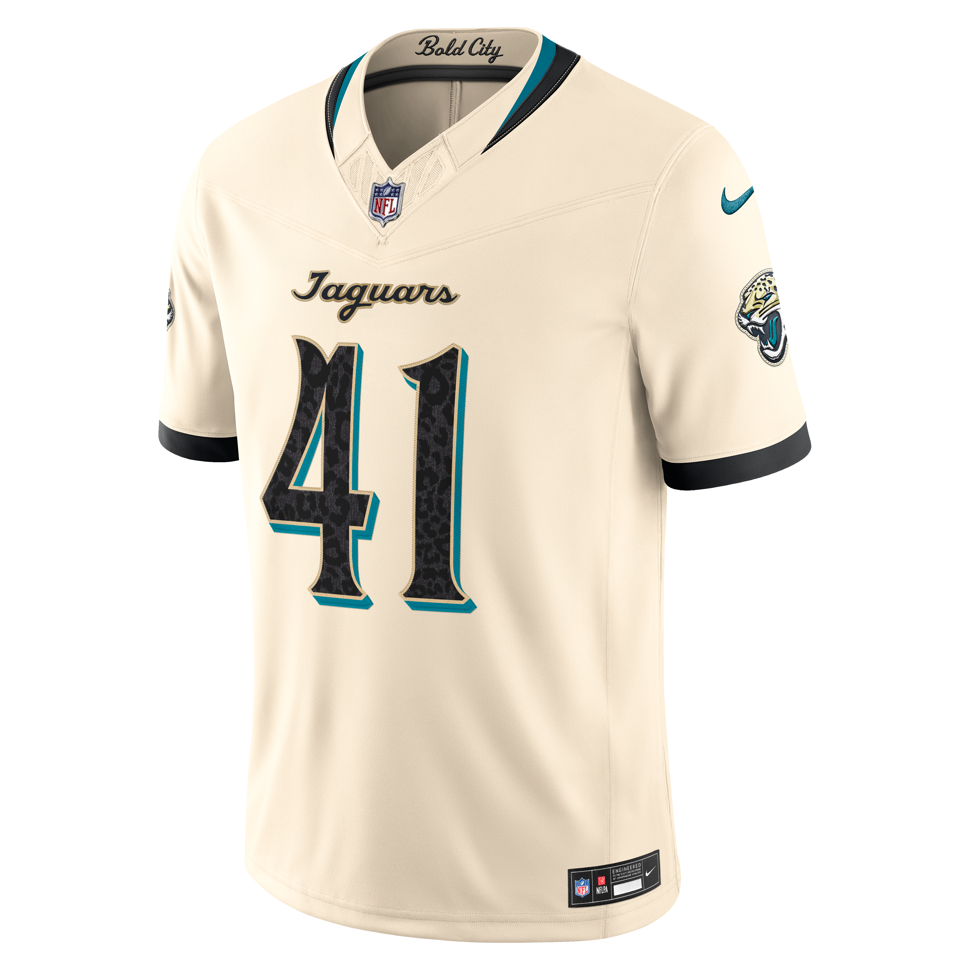 Maillot Nike Josh Hines-Allen naturel Jacksonville Jaguars Collection Rivalries 2026 pour homme, édition limitée cousue