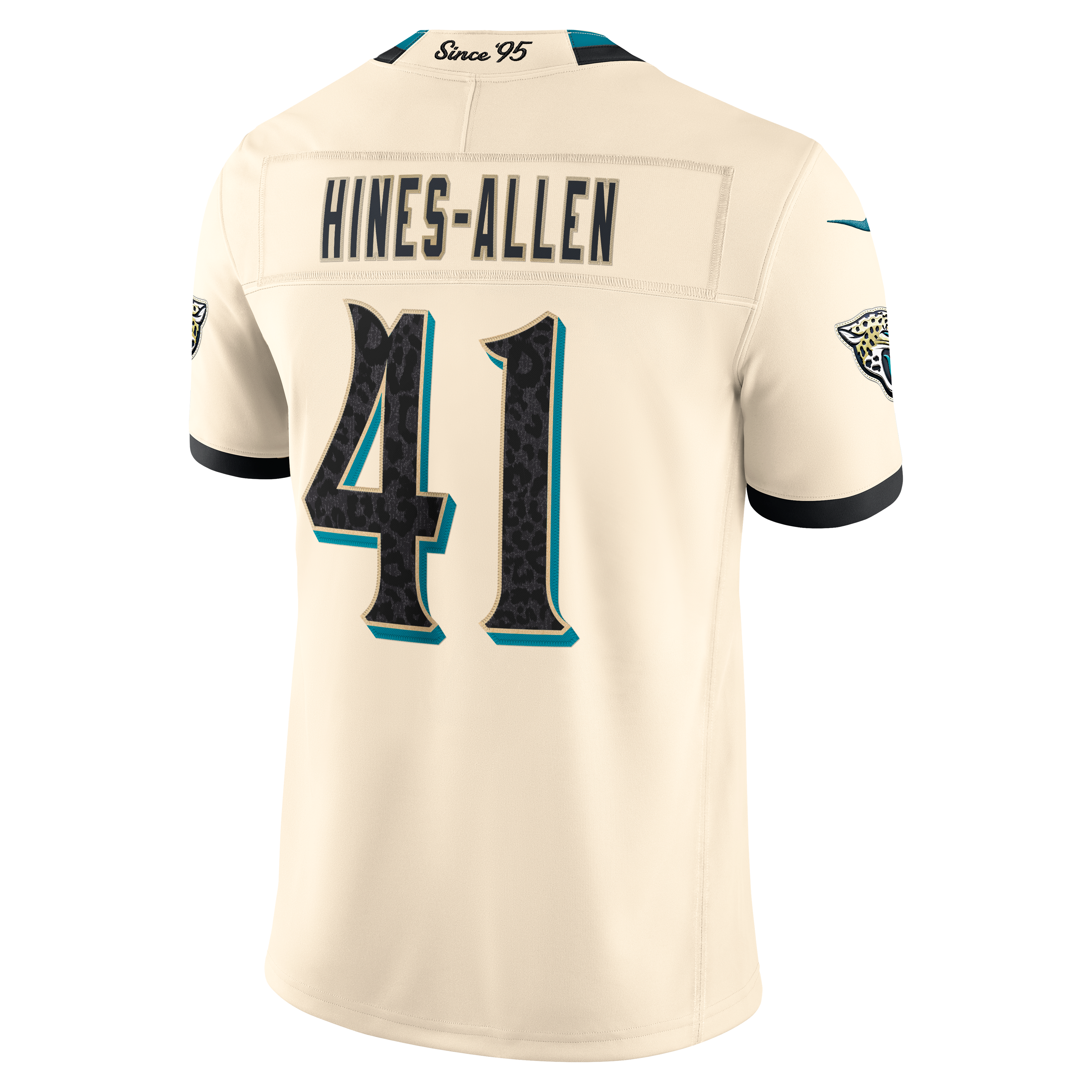Maillot Nike Josh Hines-Allen naturel Jacksonville Jaguars Collection Rivalries 2026 pour homme, édition limitée cousue