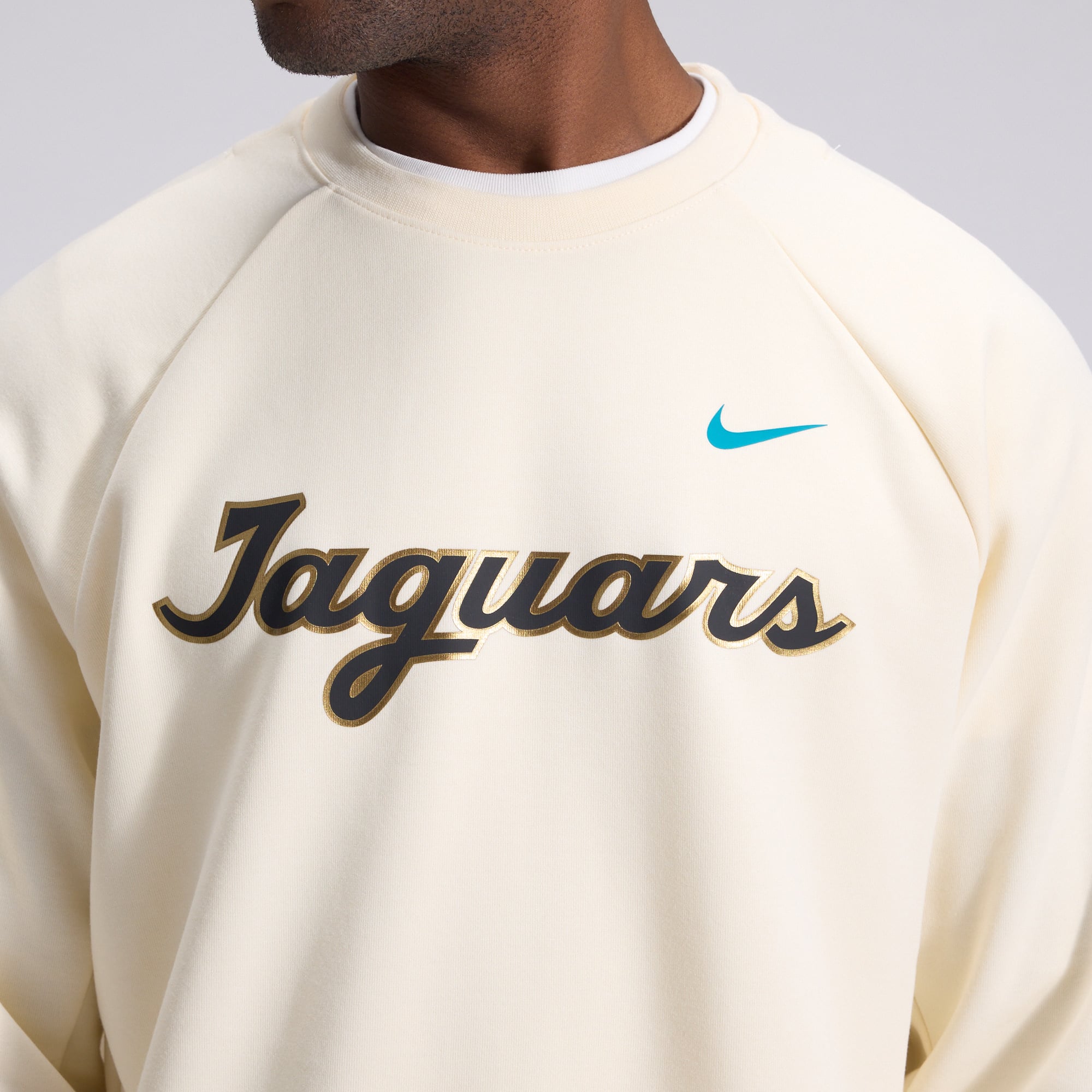Men's Nike Natural Jacksonville Jaguars 2026 Rivalries Collection Dri-FIT Crew Sweatshirt