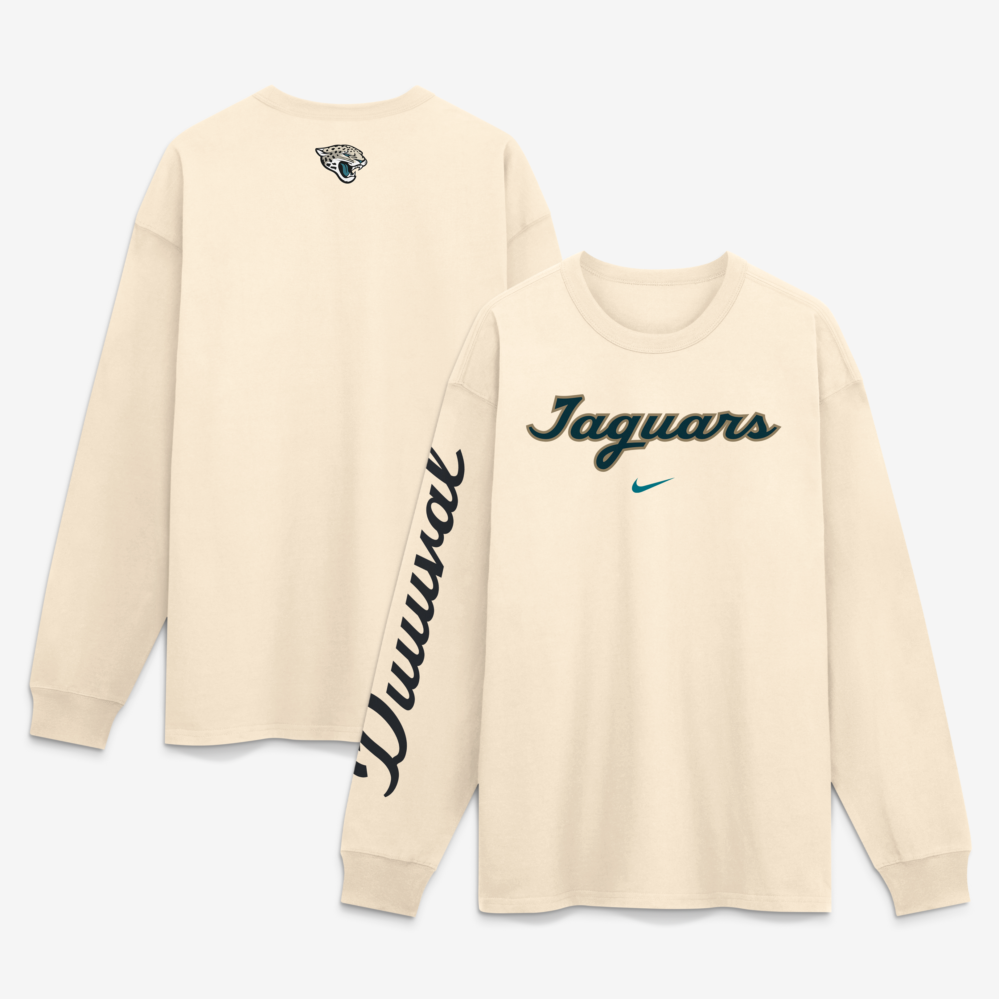 Men's Nike Natural Jacksonville Jaguars 2026 Rivalries Collection Max90 Long Sleeve T-Shirt