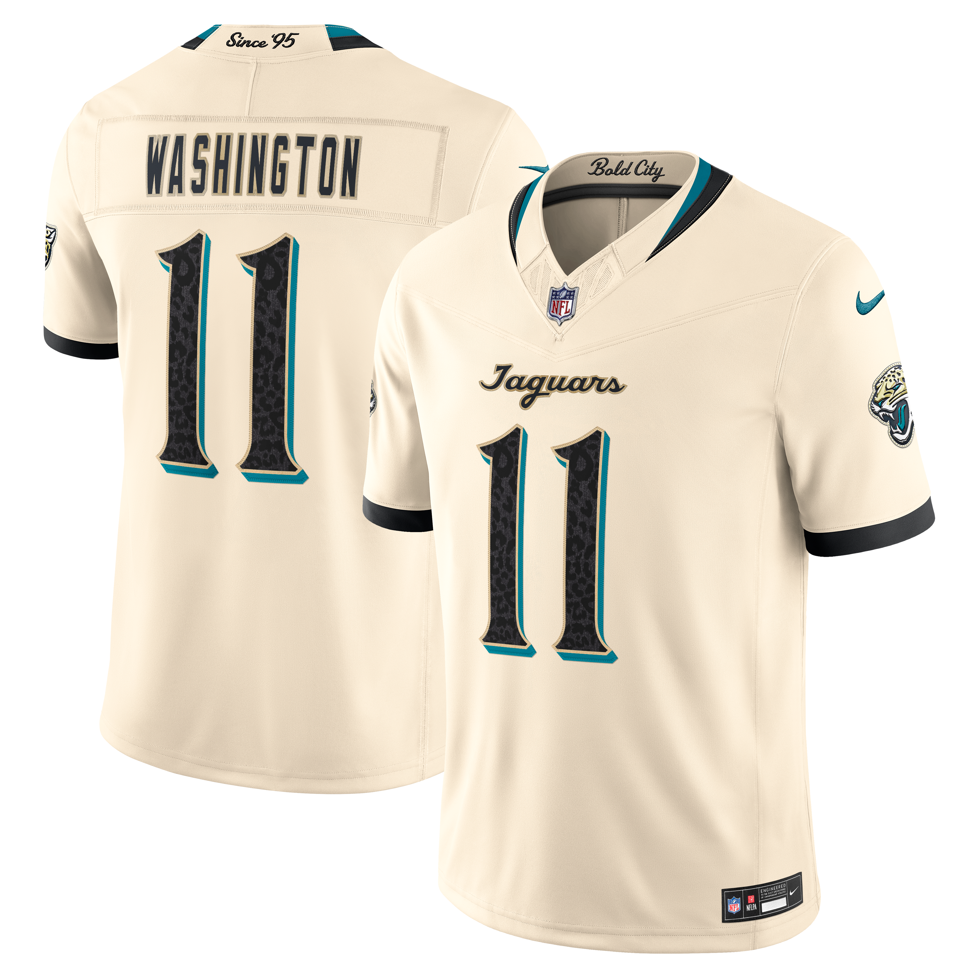 Men's Nike Parker Washington Natural Jacksonville Jaguars 2026 Rivalries Collection Stitched Limited Jersey