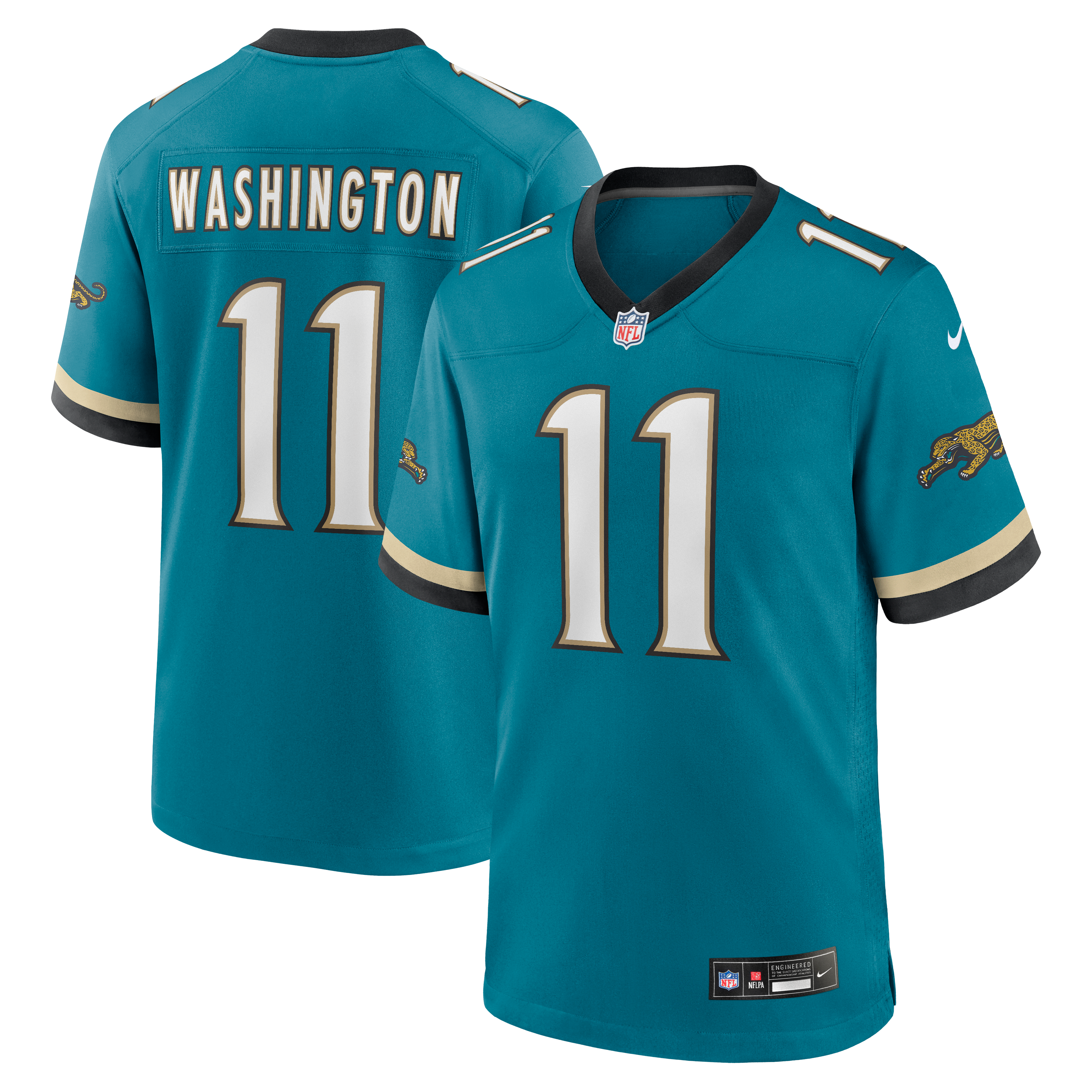 Maillot de match rétro alternatif Nike Parker Washington Teal des Jaguars Jacksonville pour homme
