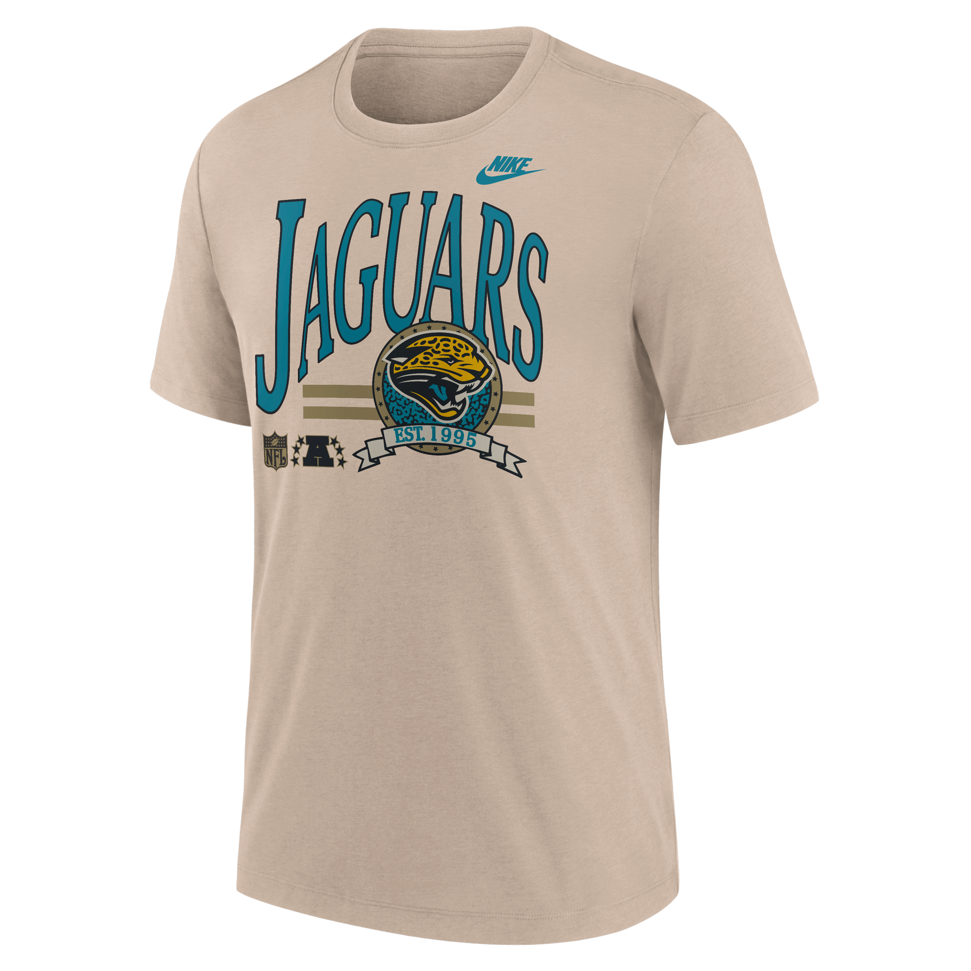 Men's Nike Sand Jacksonville Jaguars Rewind Tri-Blend T-Shirt