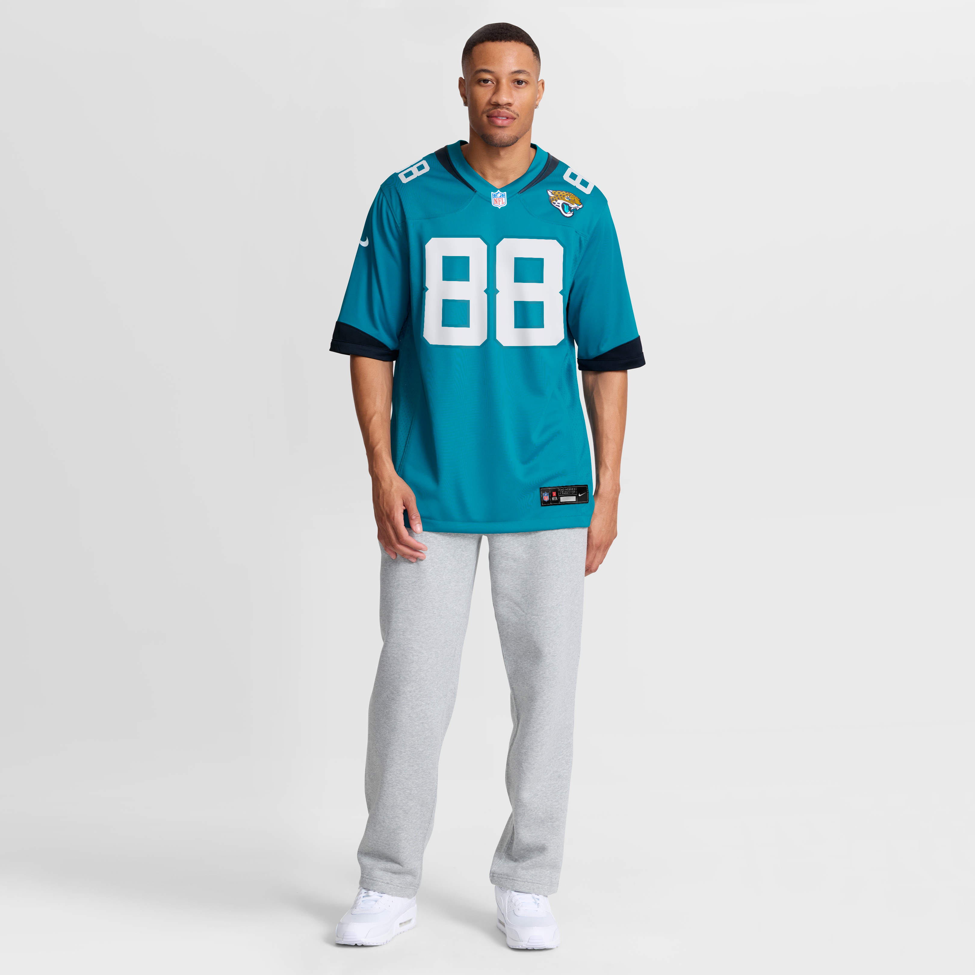 Maillot de match l'équipe Nike Tanner Koziol pour hommes, sarcelle, Jacksonville Jaguars