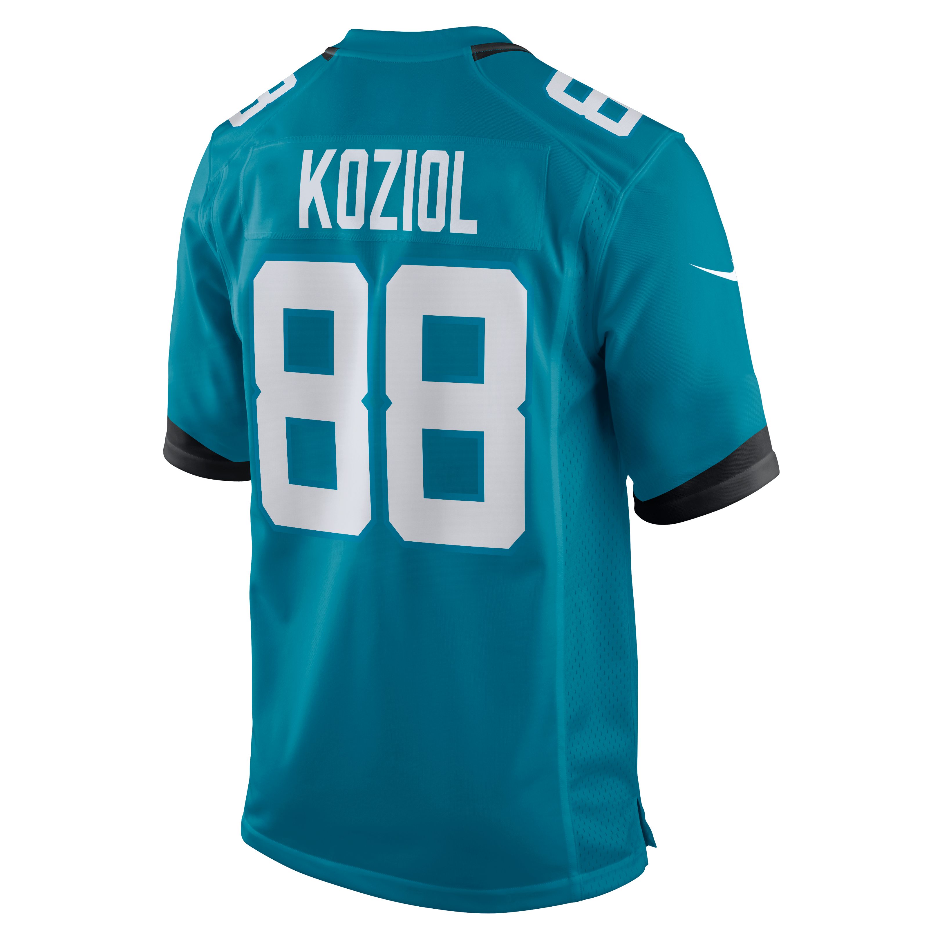 Maillot de match l'équipe Nike Tanner Koziol pour hommes, sarcelle, Jacksonville Jaguars